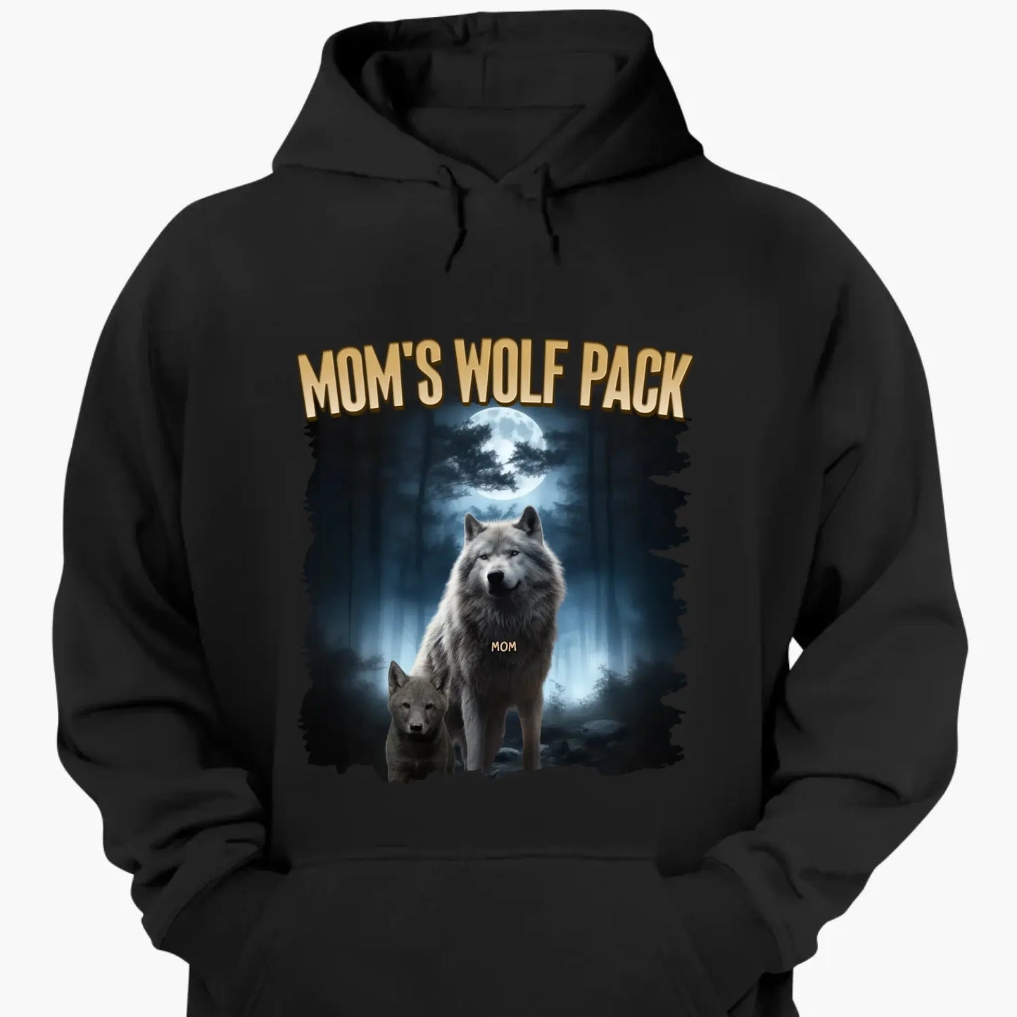 Personalized Wolf Pack Shirt for Mom, Nana, Mimi, or Grandma – Custom Family Names, Cute Gift for Mother’s Day or Birthday Ezcustomize
