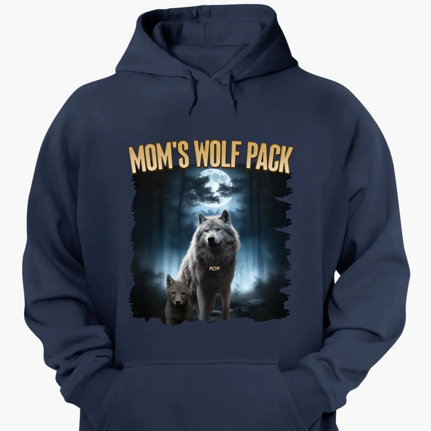 Personalized Wolf Pack Shirt for Mom, Nana, Mimi, or Grandma – Custom Family Names, Cute Gift for Mother’s Day or Birthday Ezcustomize