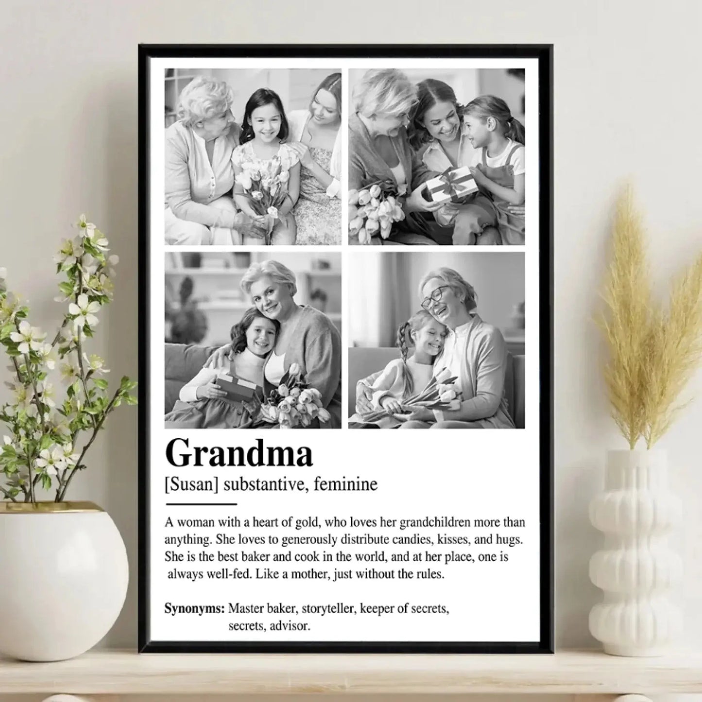 Personalized "Definition of Grandma" Canvas – Custom Wall Art Gift for Grandmothers Ezcustomize