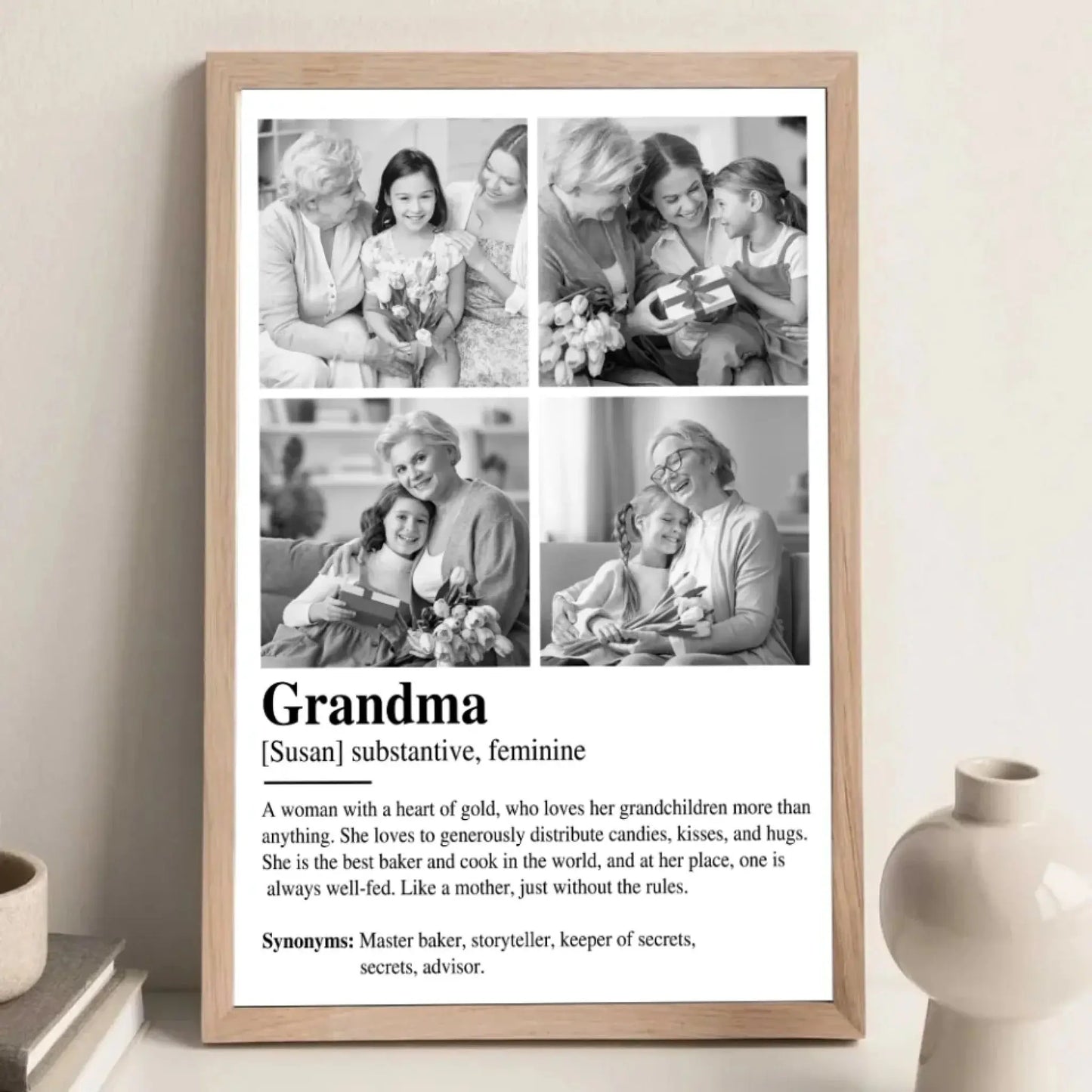 Personalized "Definition of Grandma" Canvas – Custom Wall Art Gift for Grandmothers Ezcustomize