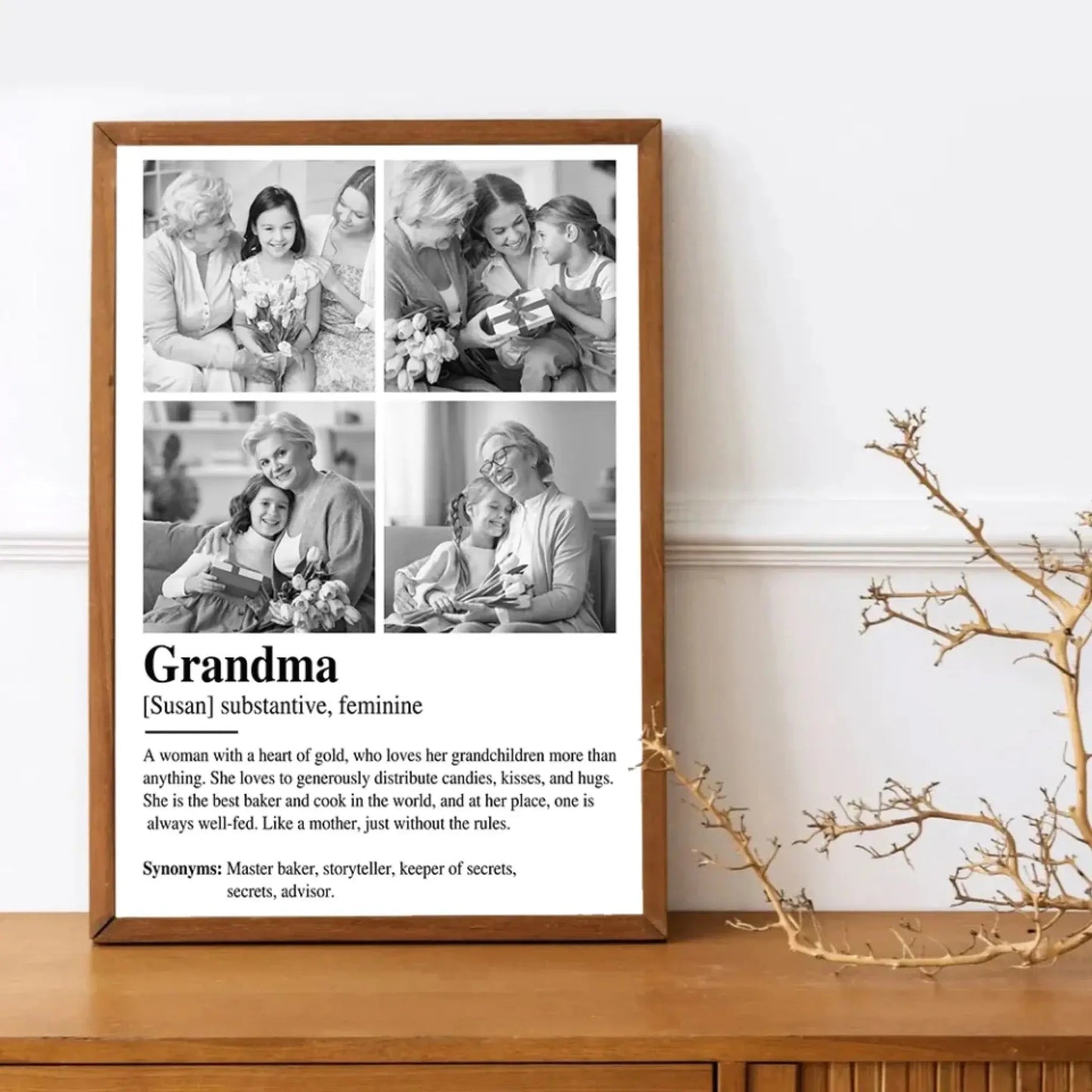 Personalized "Definition of Grandma" Canvas – Custom Wall Art Gift for Grandmothers Ezcustomize