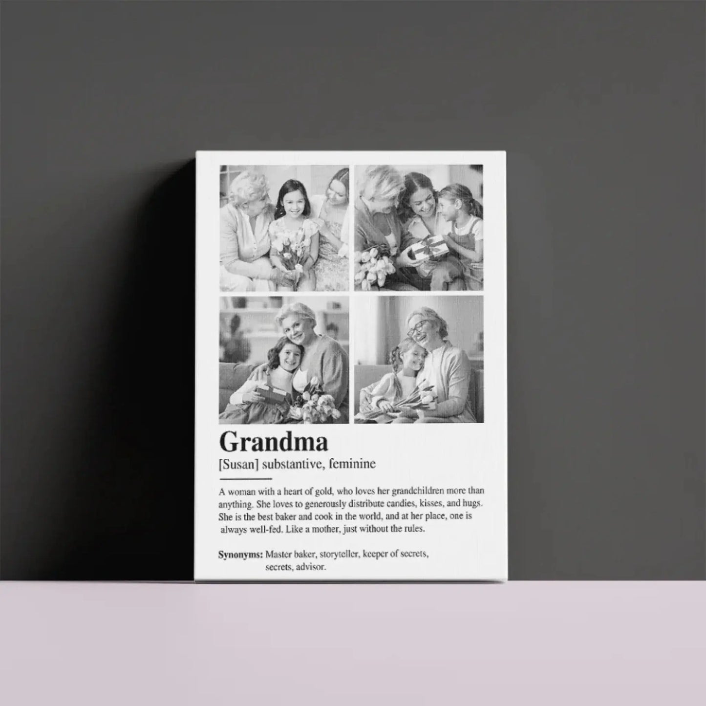 Personalized "Definition of Grandma" Canvas – Custom Wall Art Gift for Grandmothers Ezcustomize