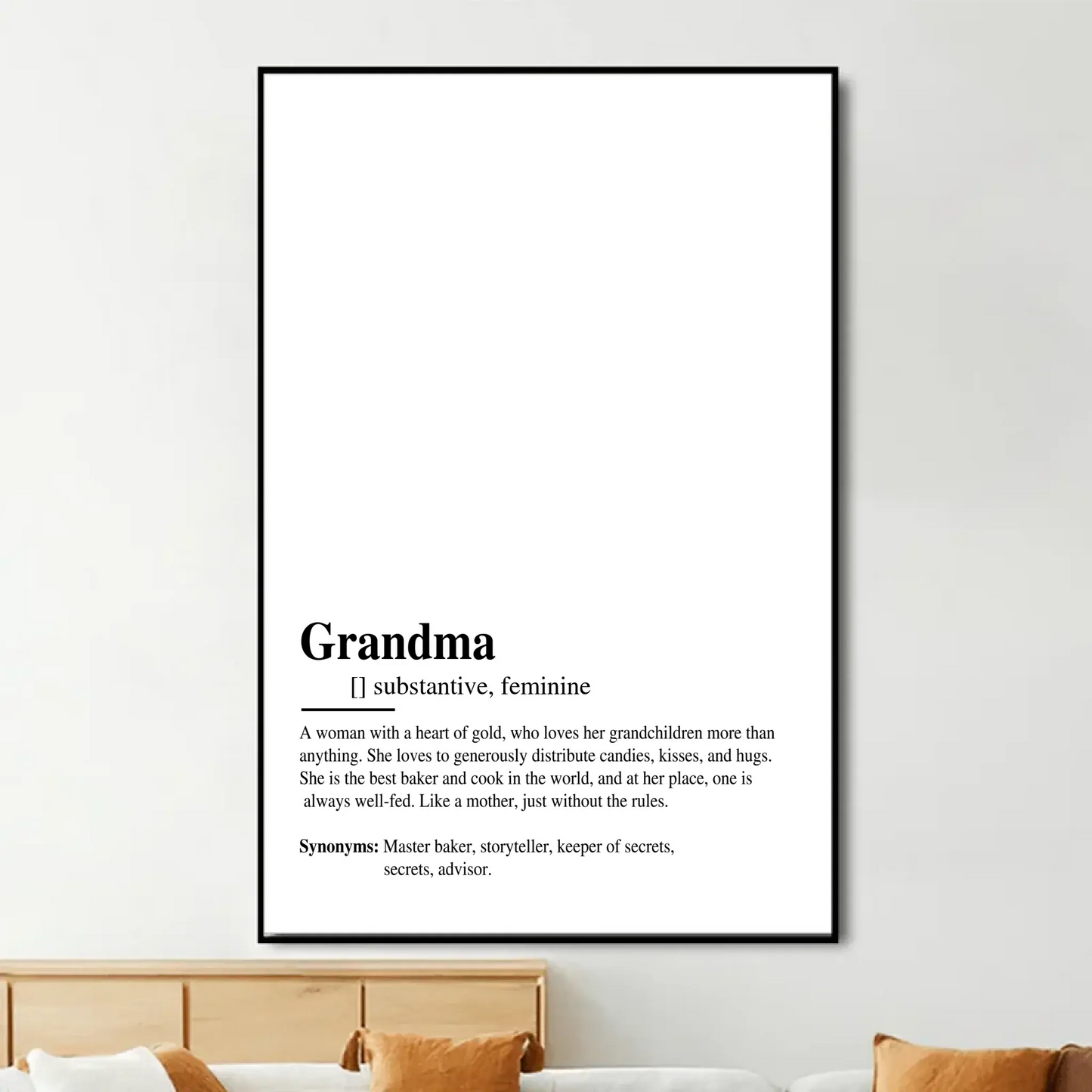 Personalized "Definition of Grandma" Canvas – Custom Wall Art Gift for Grandmothers Ezcustomize