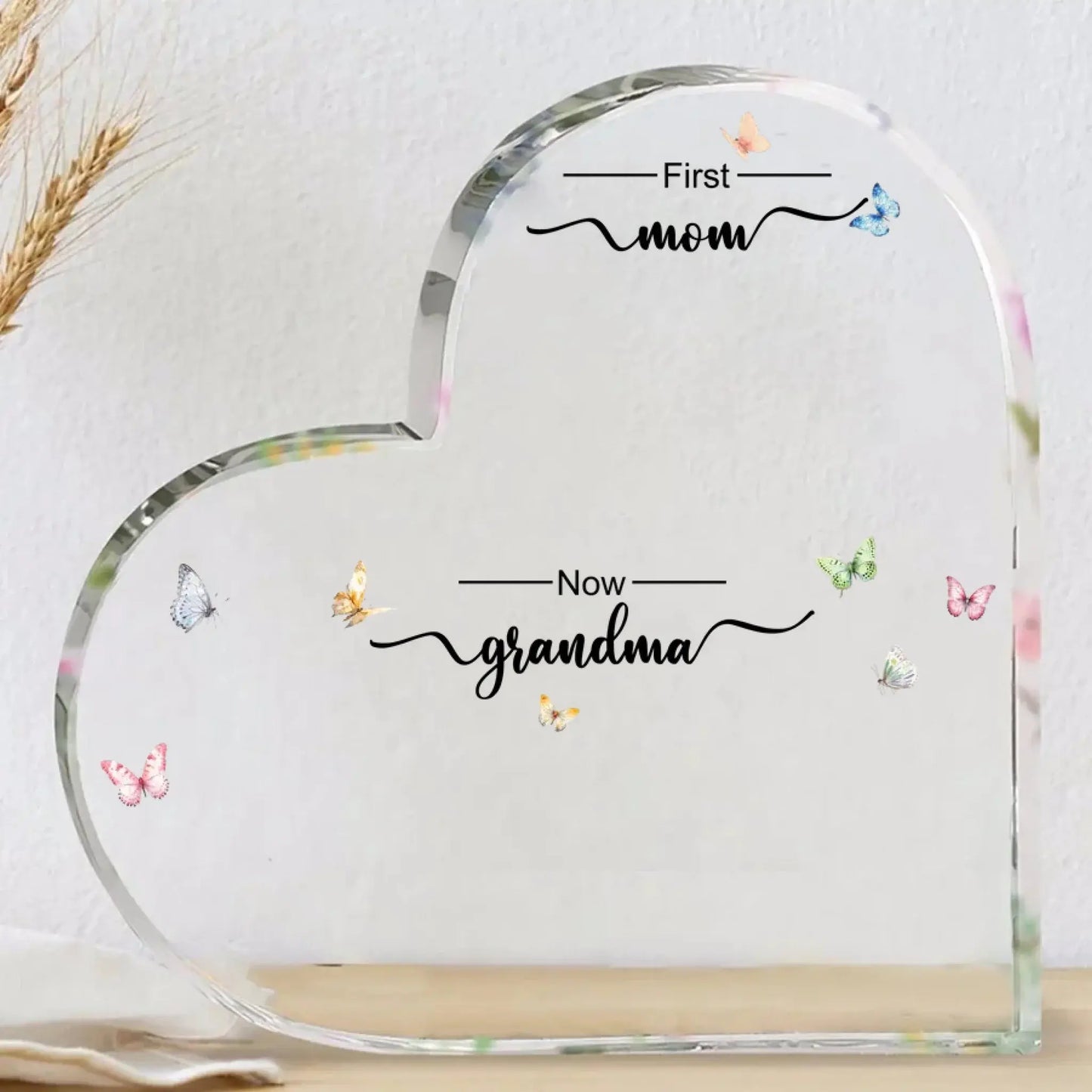 Personalized "First Mom, Now Grandma" Acrylic Plaque – Custom Birth Month Flower Gift for Moms & Grandmas Ezcustomize