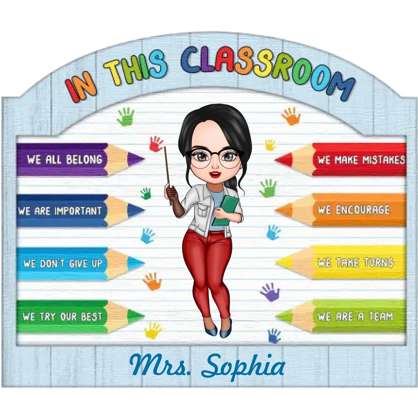 Personalized "In This Classroom" Door Sign – Custom Teacher Gift for Birthday or Teacher’s Day – Welcoming Classroom Decor Ezcustomize