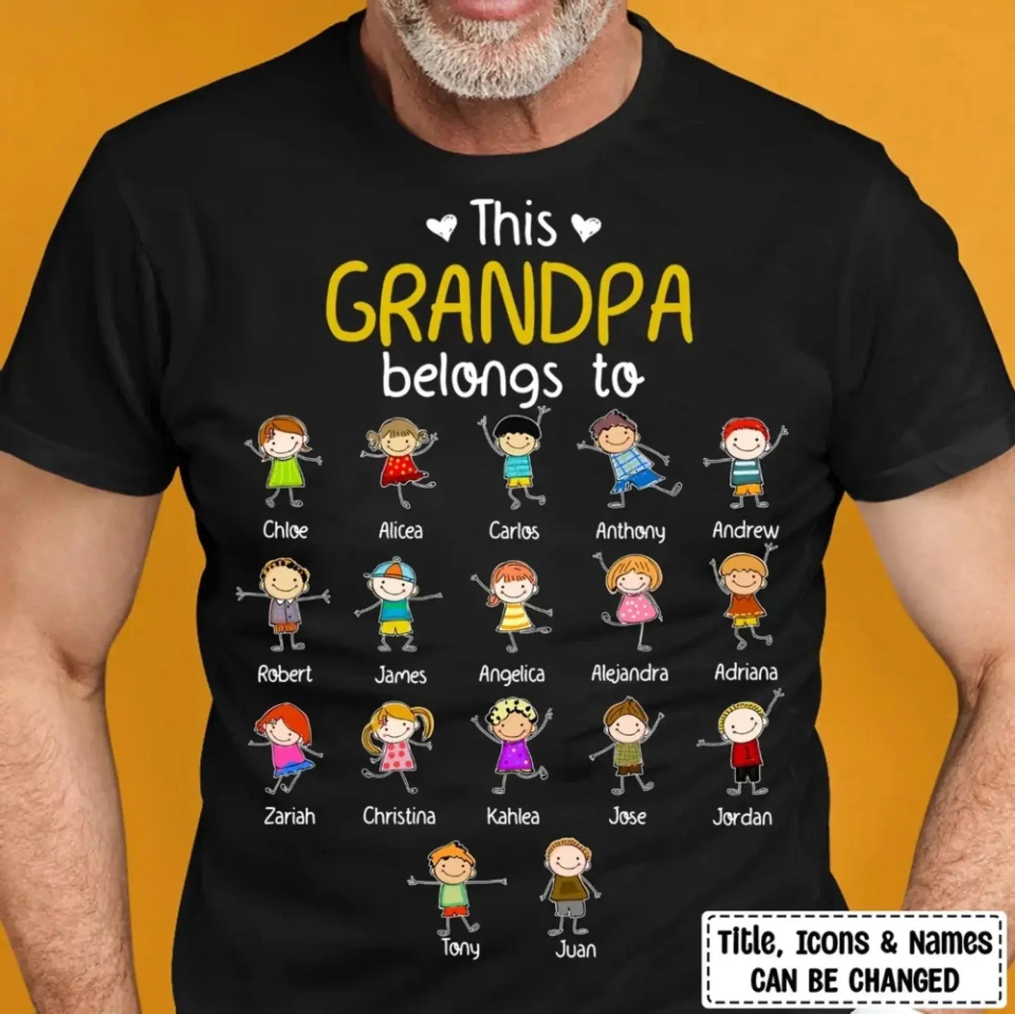 Personalized "This Grandpa Belongs To" Shirt - Custom Gift with Grandkids’ Names Ezcustomize