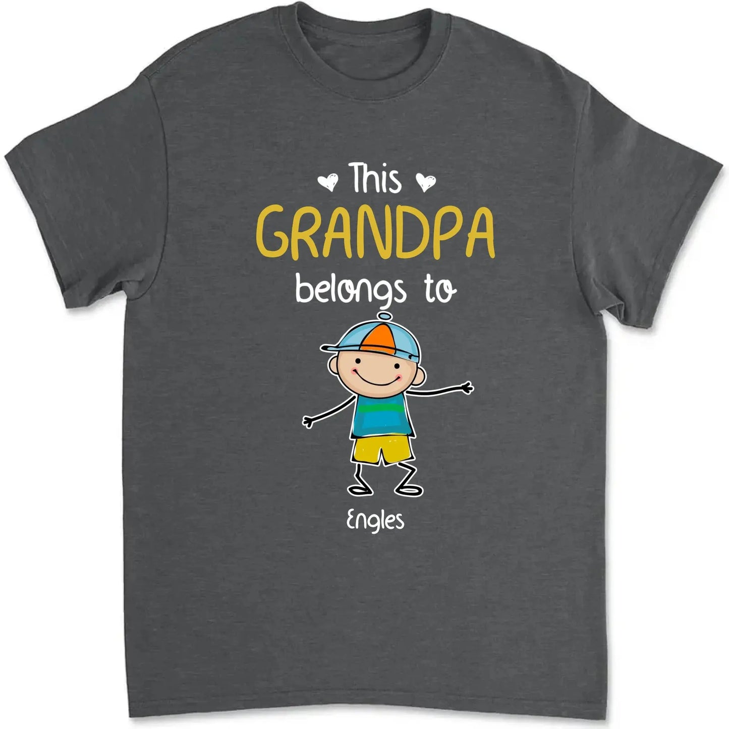 Personalized "This Grandpa Belongs To" Shirt - Custom Gift with Grandkids’ Names Ezcustomize