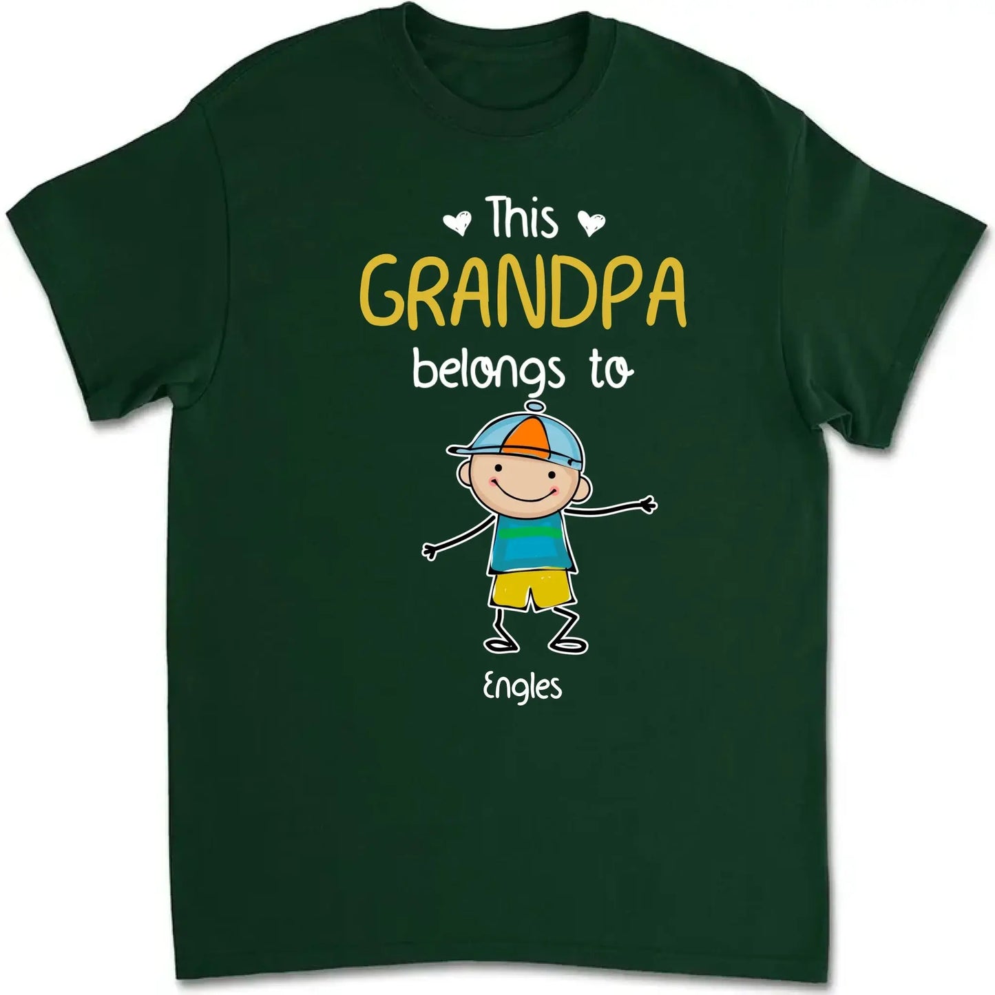 Personalized "This Grandpa Belongs To" Shirt - Custom Gift with Grandkids’ Names Ezcustomize