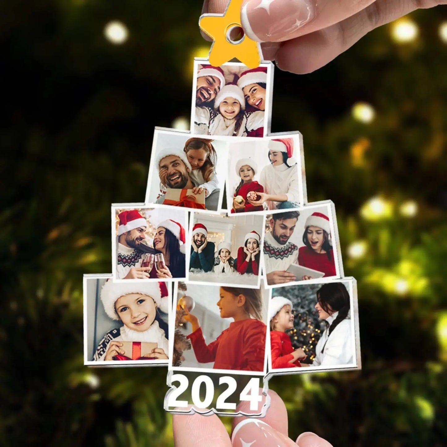 Photo Family Tree Christmas – Personalized Family Photo Ornament – Meaningful Holiday Gift for Parents, Grandparents & Relatives Ezcustomize