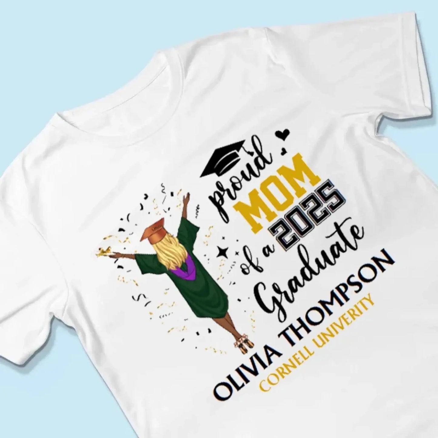 Proud Family of a 2025 Graduate – Personalized T-Shirt – Custom Graduation Party Tee for Parents, Siblings & Relatives Ezcustomize