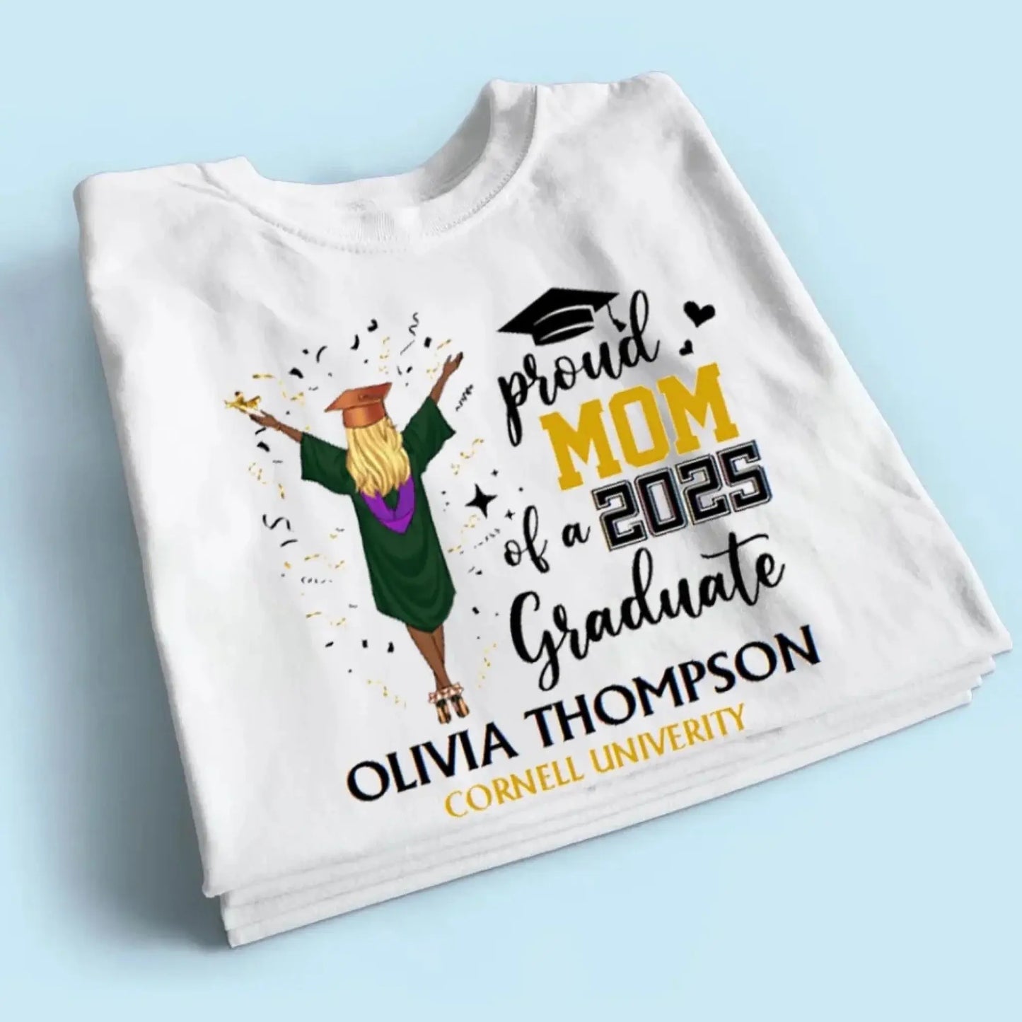 Proud Family of a 2025 Graduate – Personalized T-Shirt – Custom Graduation Party Tee for Parents, Siblings & Relatives Ezcustomize