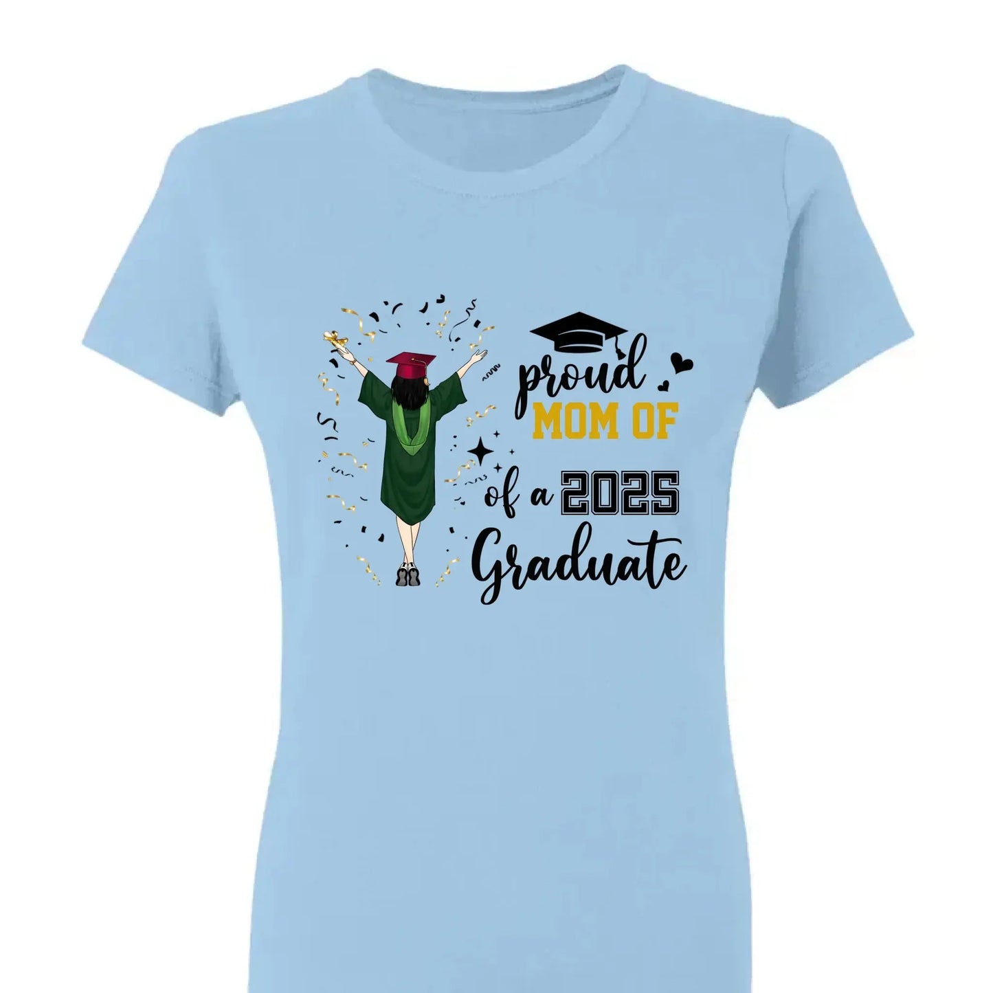 Proud Family of a 2025 Graduate – Personalized T-Shirt – Custom Graduation Party Tee for Parents, Siblings & Relatives Ezcustomize