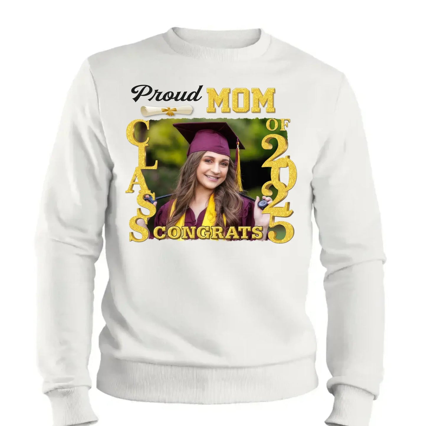 Proud Graduate Class of 2025, Custom Photo Shirt – Personalized T-Shirt/Hoodie/Sweatshirt – Graduation Gift for Family Ezcustomize