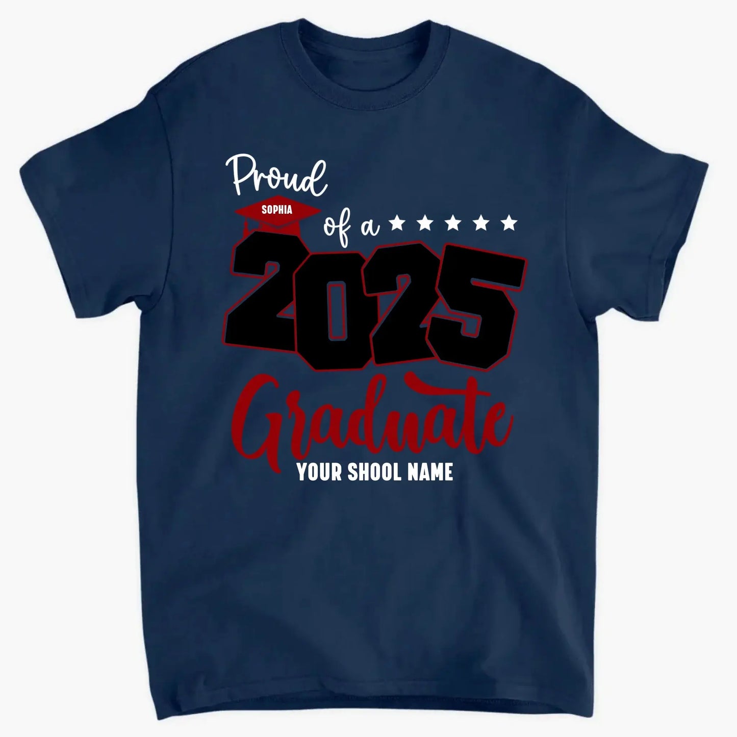 Proud Mom of 2025 Graduate Shirt – Personalized Senior Graduation Tee with Name & School, Custom Family Gift Ezcustomize
