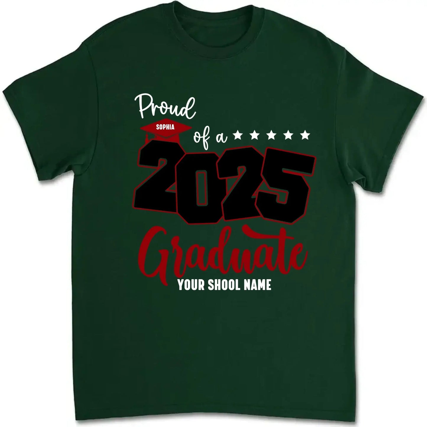 Proud Mom of 2025 Graduate Shirt – Personalized Senior Graduation Tee with Name & School, Custom Family Gift Ezcustomize