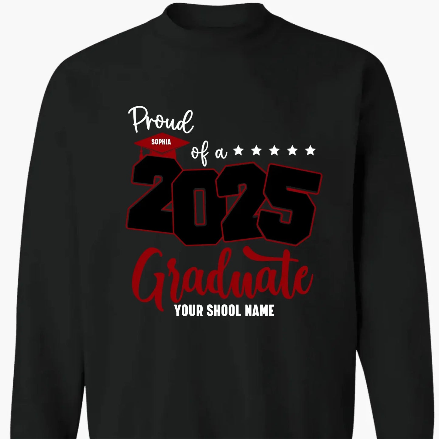 Proud Mom of 2025 Graduate Shirt – Personalized Senior Graduation Tee with Name & School, Custom Family Gift Ezcustomize