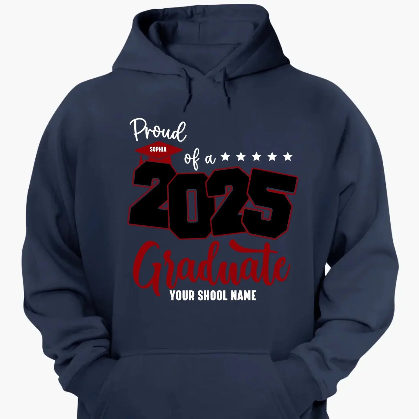 Proud Mom of 2025 Graduate Shirt – Personalized Senior Graduation Tee with Name & School, Custom Family Gift Ezcustomize