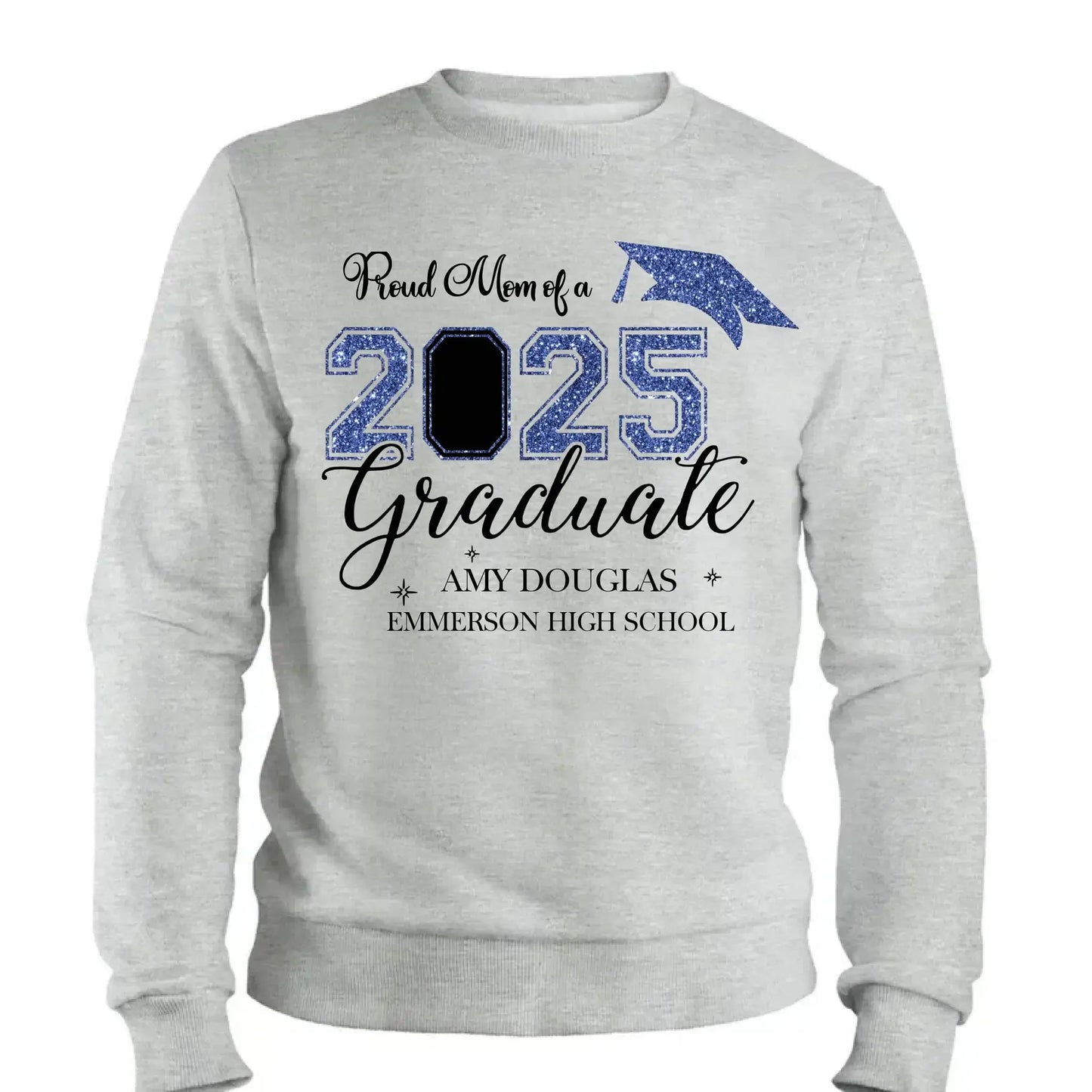 Proud Mom of a 2025 Graduate – Personalized T-Shirt, Graduation Family Shirt, Perfect for 2025 Senior Party Celebrations Ezcustomize