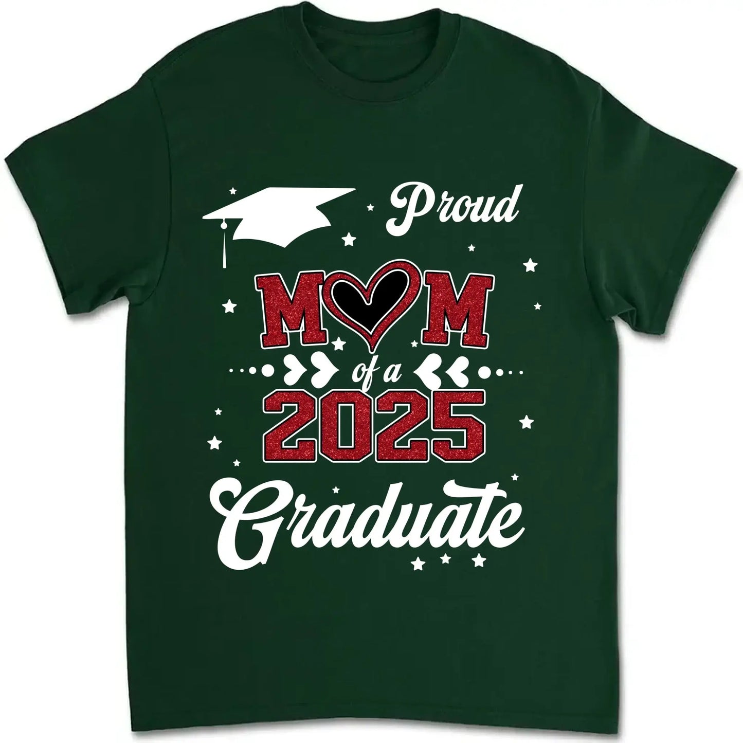 Proud Mom of a 2025 Senior – Personalized T-Shirt, Graduation Gift for Mom, Perfect for Grad Party & Family Celebrations Ezcustomize