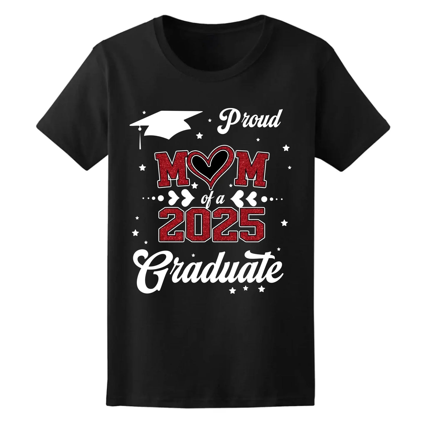 Proud Mom of a 2025 Senior – Personalized T-Shirt, Graduation Gift for Mom, Perfect for Grad Party & Family Celebrations Ezcustomize