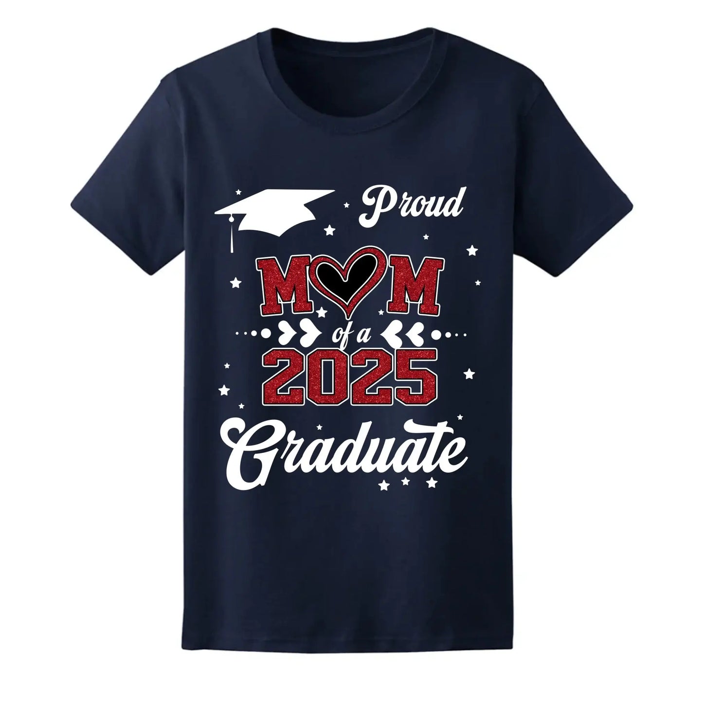 Proud Mom of a 2025 Senior – Personalized T-Shirt, Graduation Gift for Mom, Perfect for Grad Party & Family Celebrations Ezcustomize