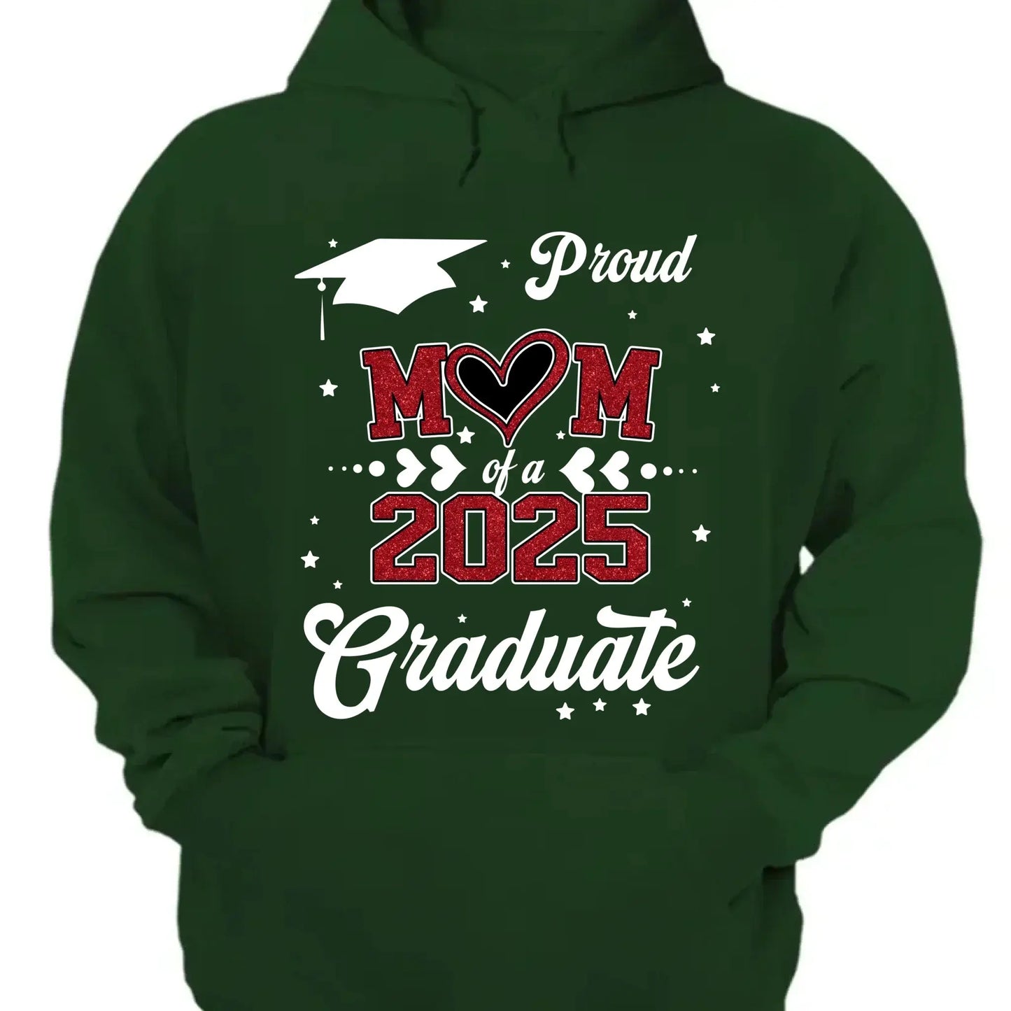 Proud Mom of a 2025 Senior – Personalized T-Shirt, Graduation Gift for Mom, Perfect for Grad Party & Family Celebrations Ezcustomize
