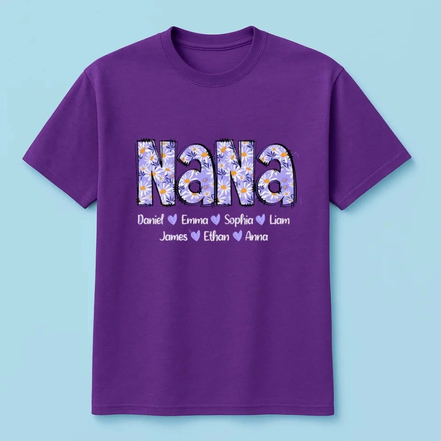 Purple Daisy Gigi Shirt with Grandkids – Personalized T-Shirt – Custom Mother’s Day Gift for Grandma from Grandchildren Ezcustomize