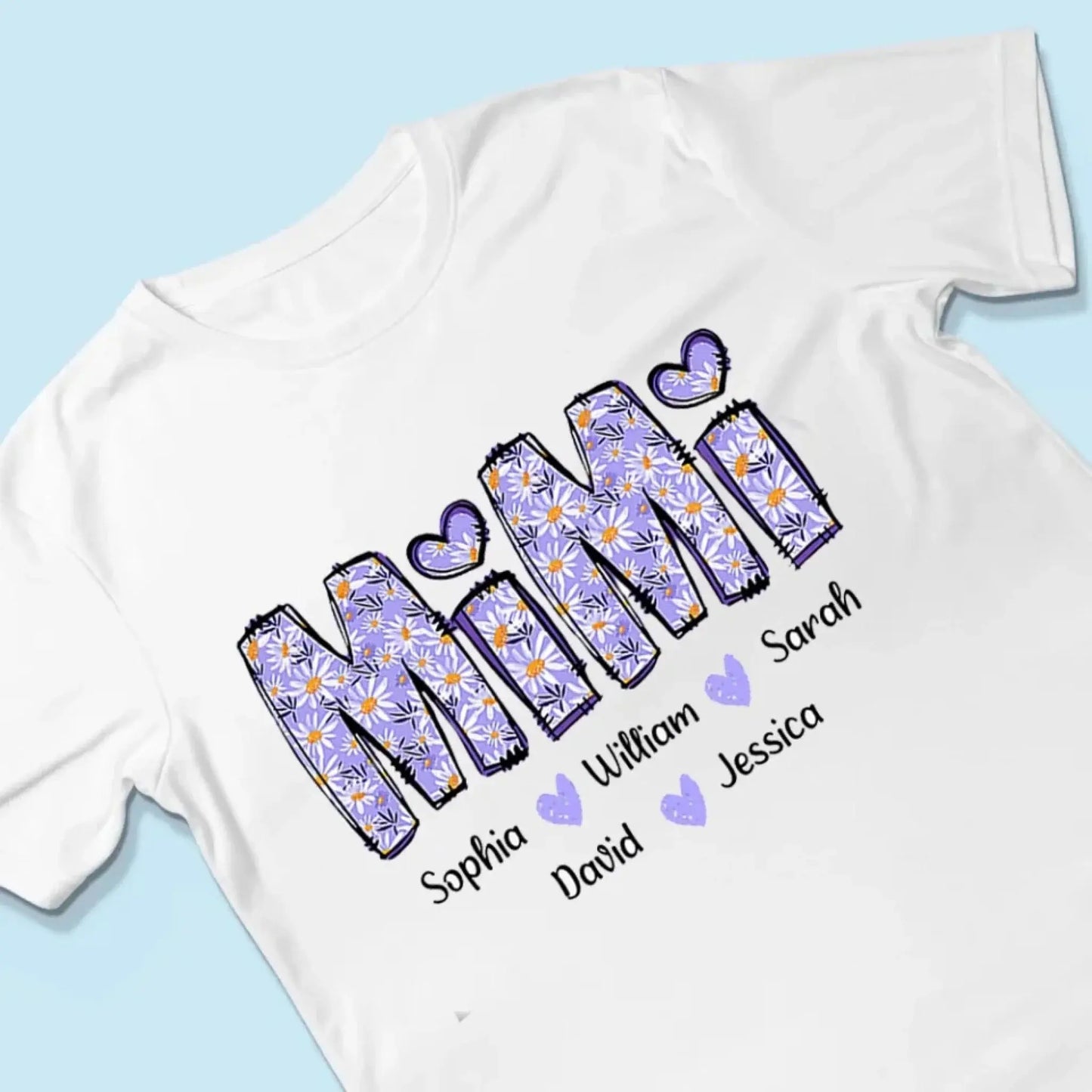 Purple Daisy Gigi Shirt with Grandkids – Personalized T-Shirt – Custom Mother’s Day Gift for Grandma from Grandchildren Ezcustomize