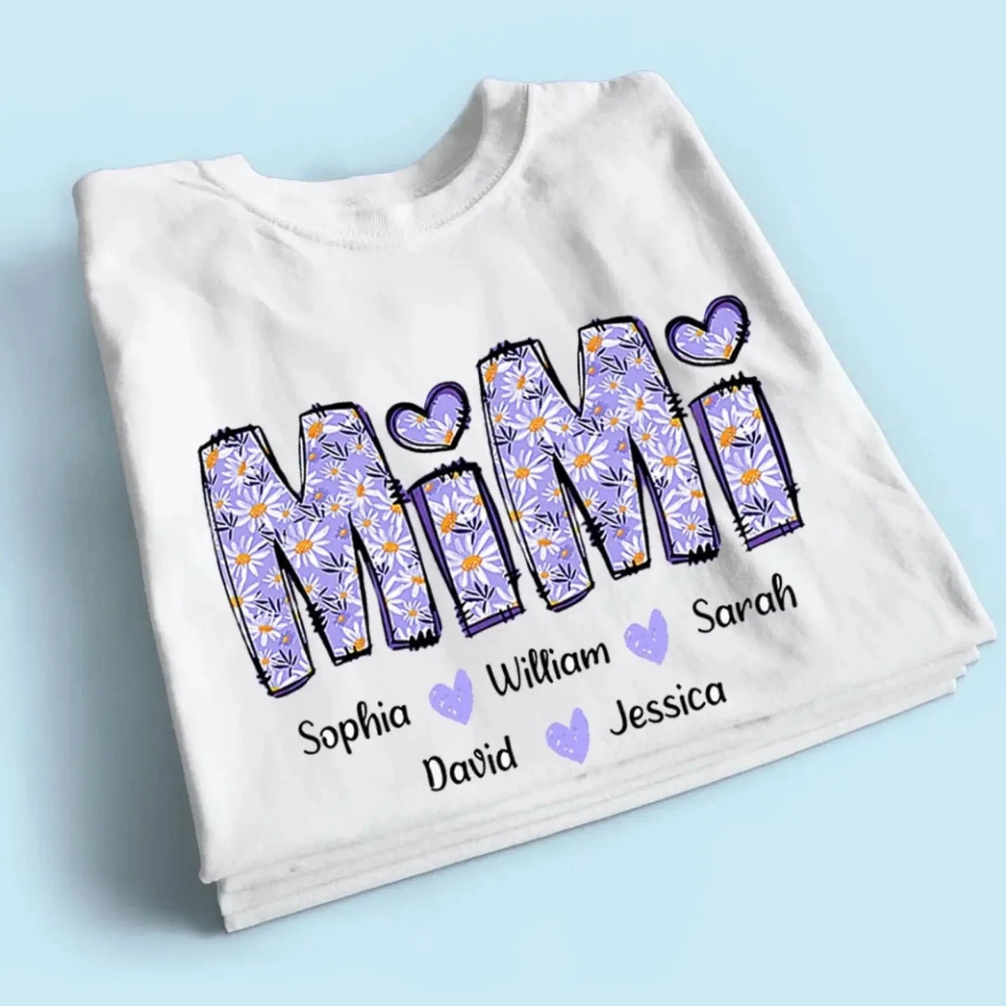 Purple Daisy Gigi Shirt with Grandkids – Personalized T-Shirt – Custom Mother’s Day Gift for Grandma from Grandchildren Ezcustomize