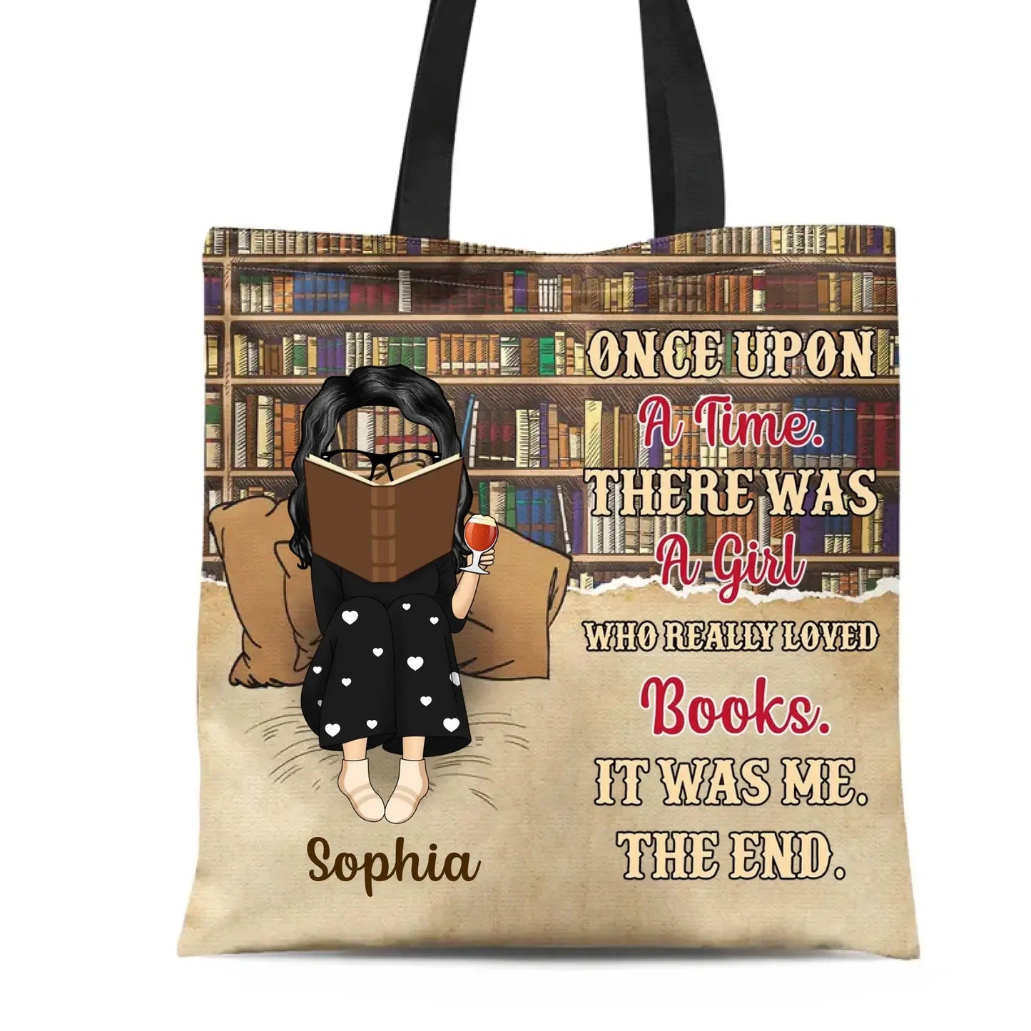 Reading Just A Girl Who Loves Book - Gift For Book Lovers - Personalized Custom Zippered Canvas Bag