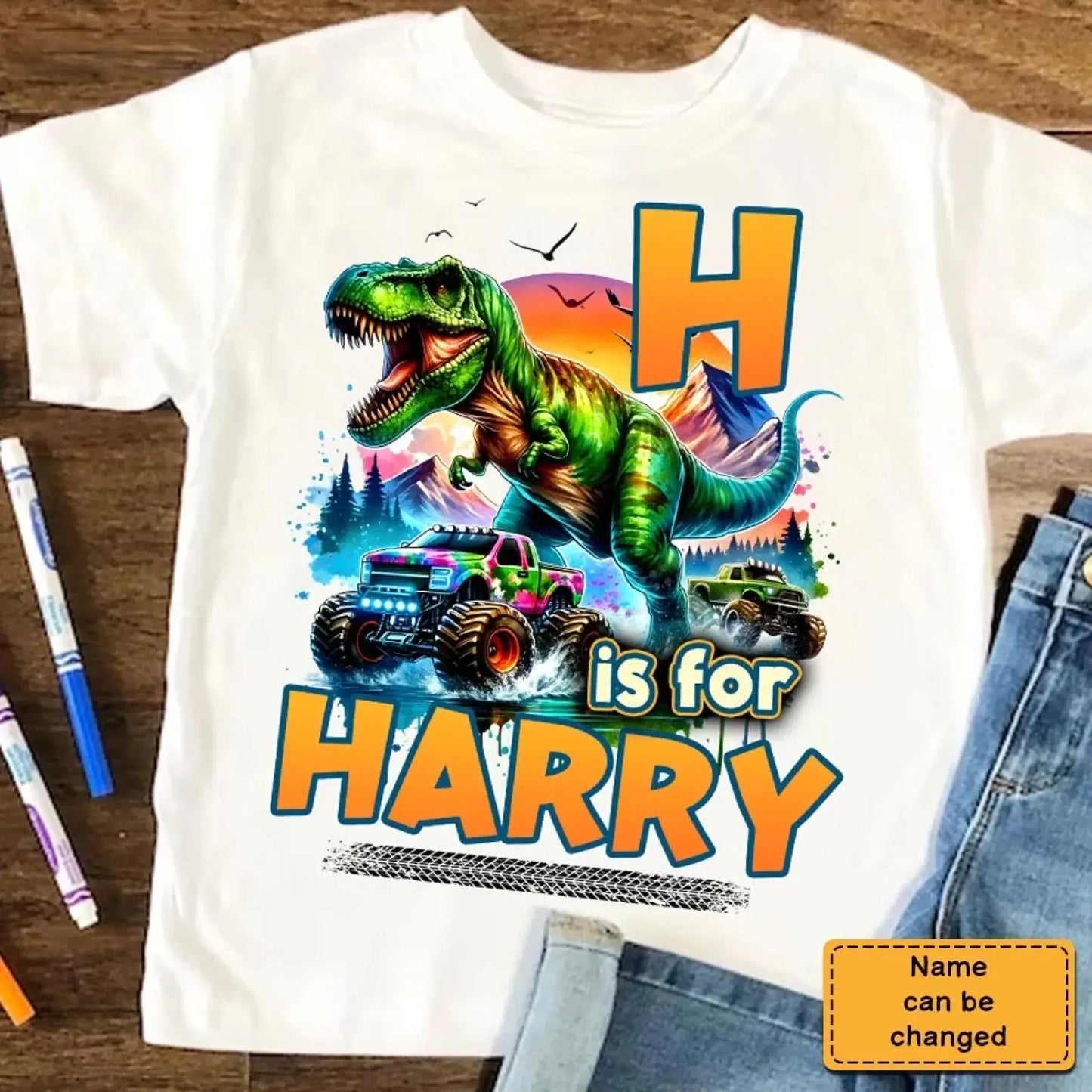Ready To Crush Kindergarten – Personalized T-Shirt/Youth for Grandson – Fun Back to School Gift Ezcustomize
