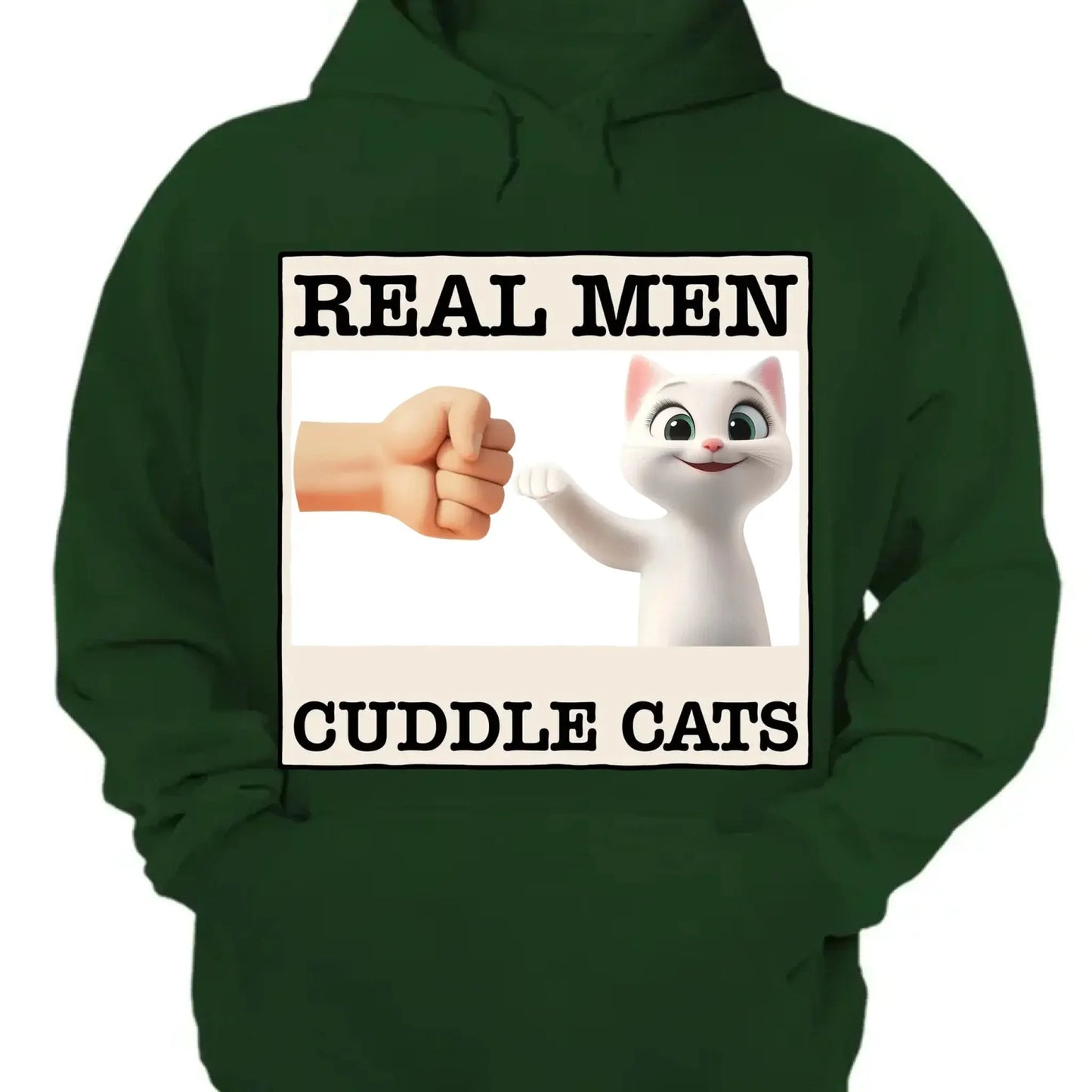 "Real Men Cuddle Cats" - Personalized Shirt, Hoodie, Sweater - Perfect Custom Gift for Cat Dads & Cat Lovers Ezcustomize