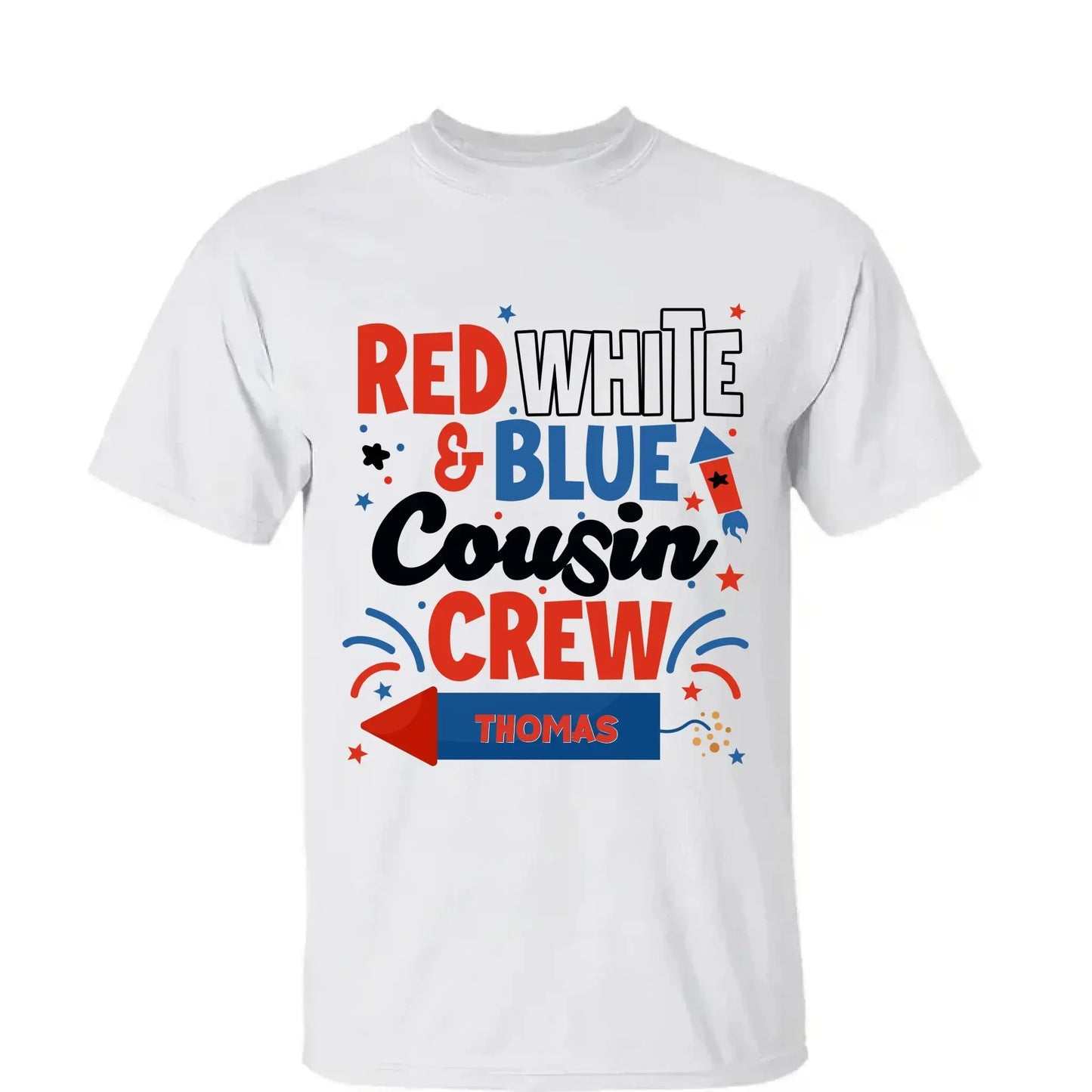 Red White and Blue Cousin Crew Shirt – Personalized 4th of July T-Shirt for Kids, Boys, Girls, Family Matching Independence Day Outfit Ezcustomize