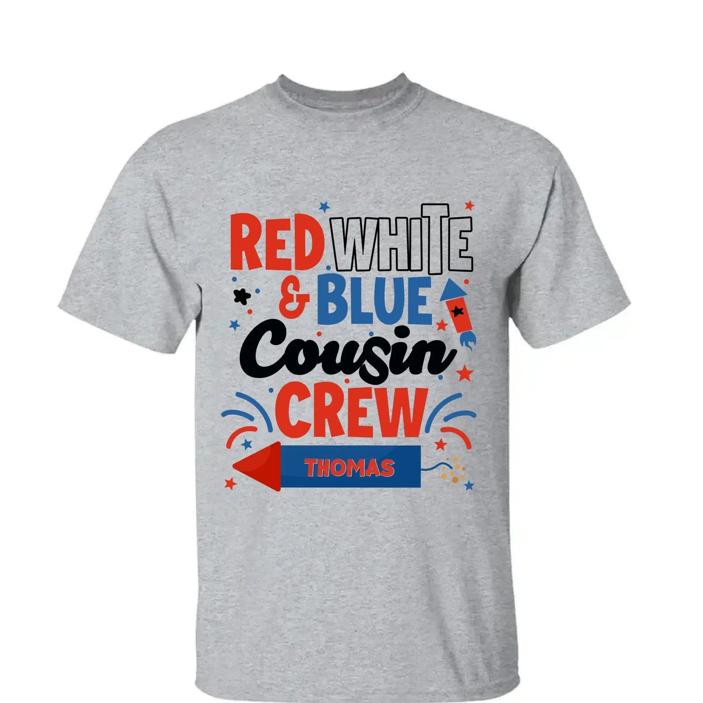 Red White and Blue Cousin Crew Shirt – Personalized 4th of July T-Shirt for Kids, Boys, Girls, Family Matching Independence Day Outfit Ezcustomize