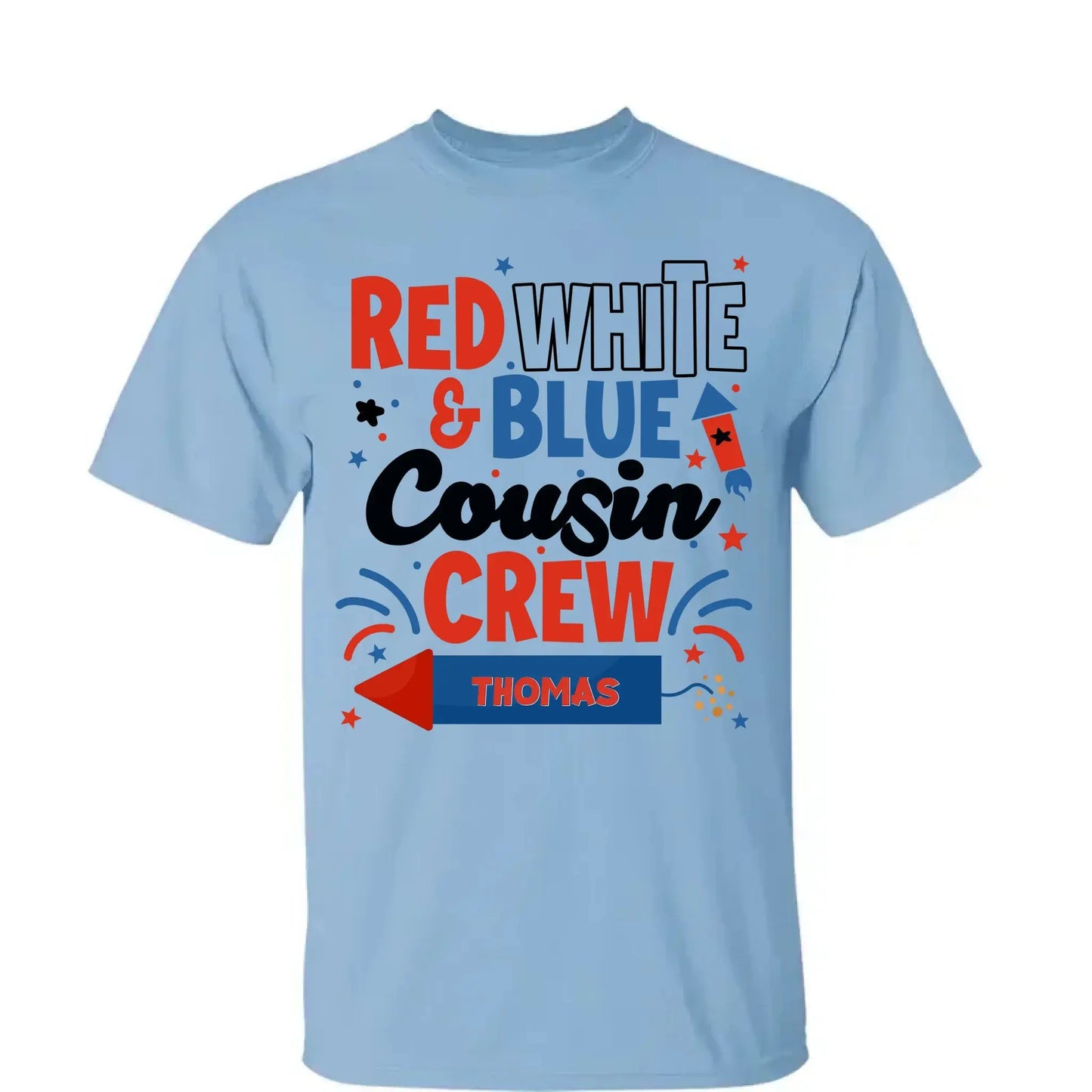 Red White and Blue Cousin Crew Shirt – Personalized 4th of July T-Shirt for Kids, Boys, Girls, Family Matching Independence Day Outfit Ezcustomize