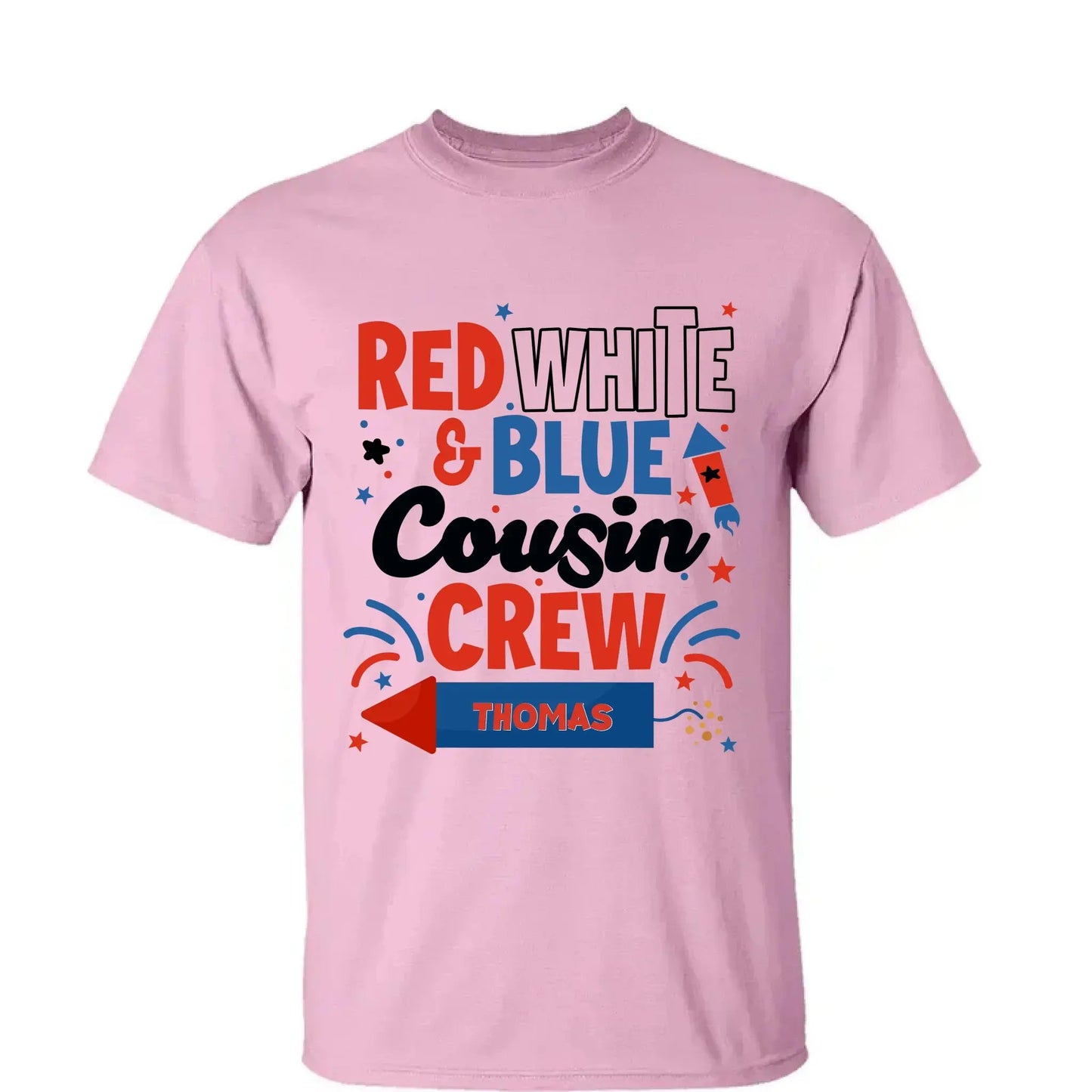 Red White and Blue Cousin Crew Shirt – Personalized 4th of July T-Shirt for Kids, Boys, Girls, Family Matching Independence Day Outfit Ezcustomize