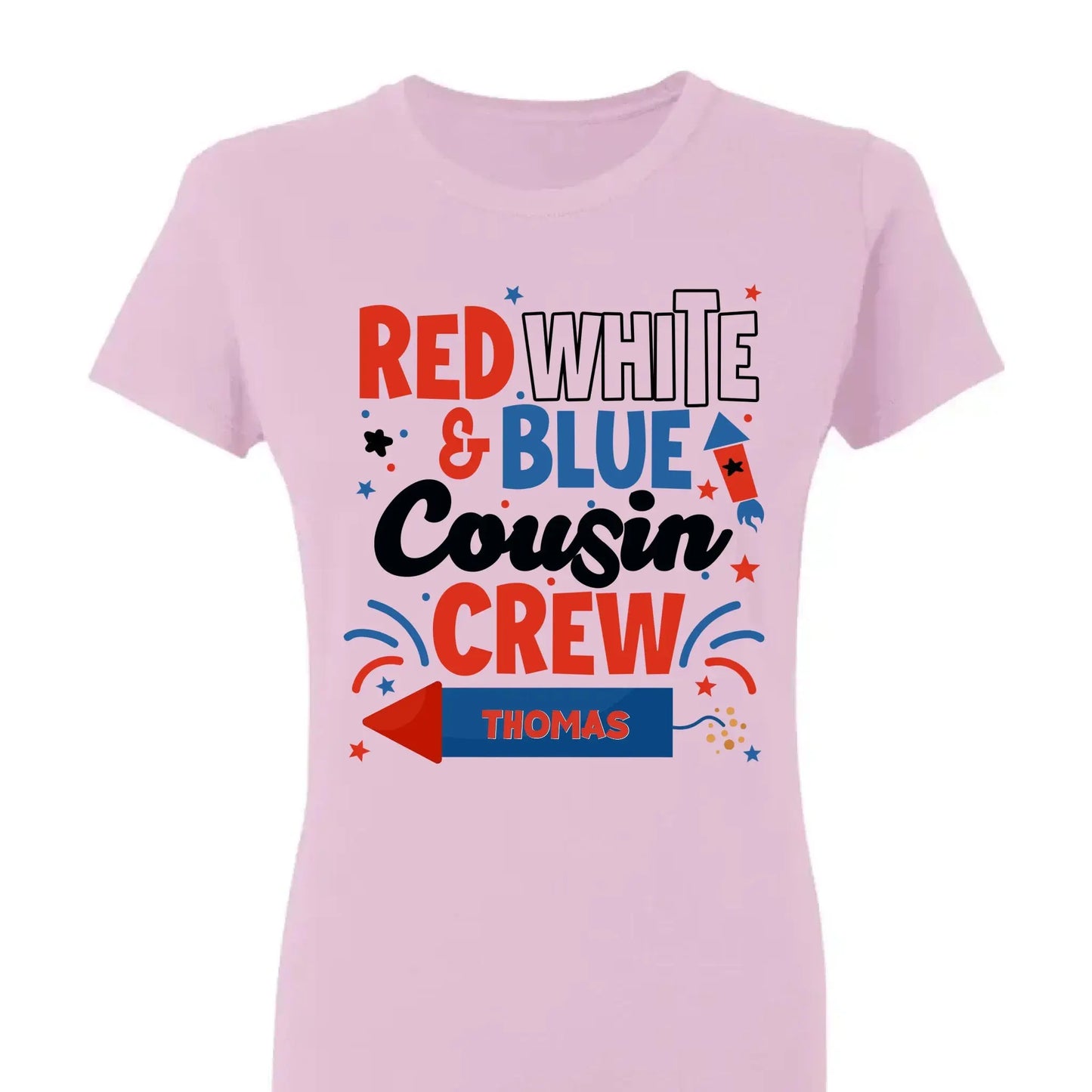 Red White and Blue Cousin Crew Shirt – Personalized 4th of July T-Shirt for Kids, Boys, Girls, Family Matching Independence Day Outfit Ezcustomize
