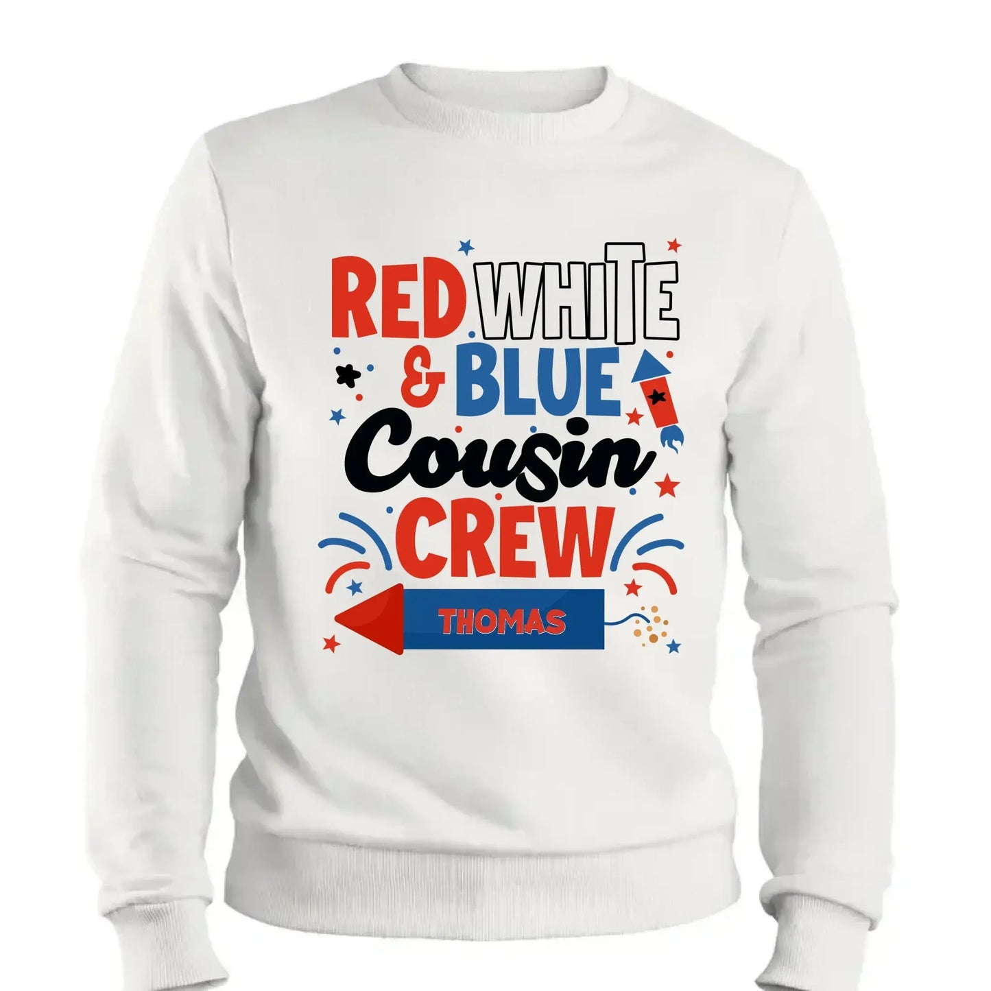 Red White and Blue Cousin Crew Shirt – Personalized 4th of July T-Shirt for Kids, Boys, Girls, Family Matching Independence Day Outfit Ezcustomize