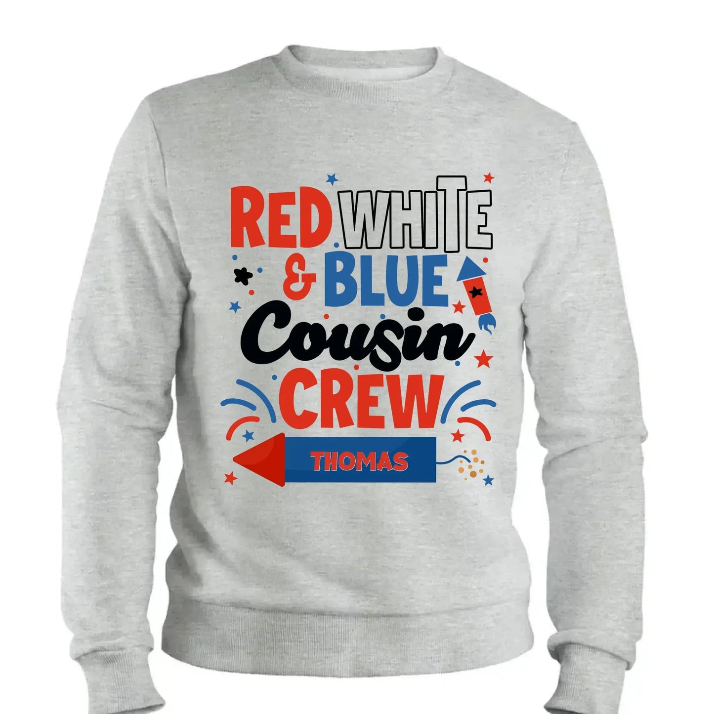 Red White and Blue Cousin Crew Shirt – Personalized 4th of July T-Shirt for Kids, Boys, Girls, Family Matching Independence Day Outfit Ezcustomize