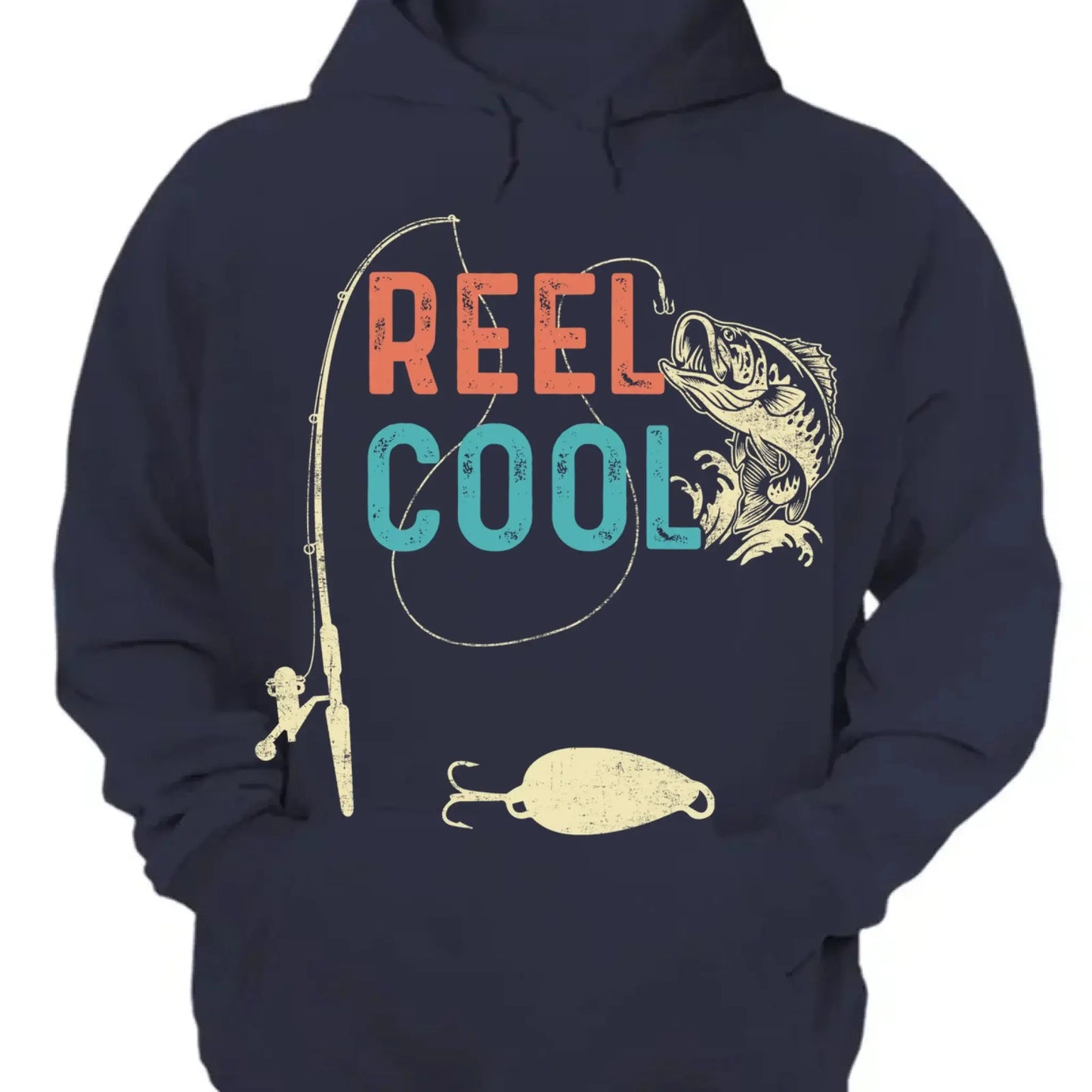Reel Cool Dad Fishing Shirt – Personalized T-Shirt or Hoodie – Fun Father’s Day Gift for Dad, Grandpa, or Papa Ezcustomize