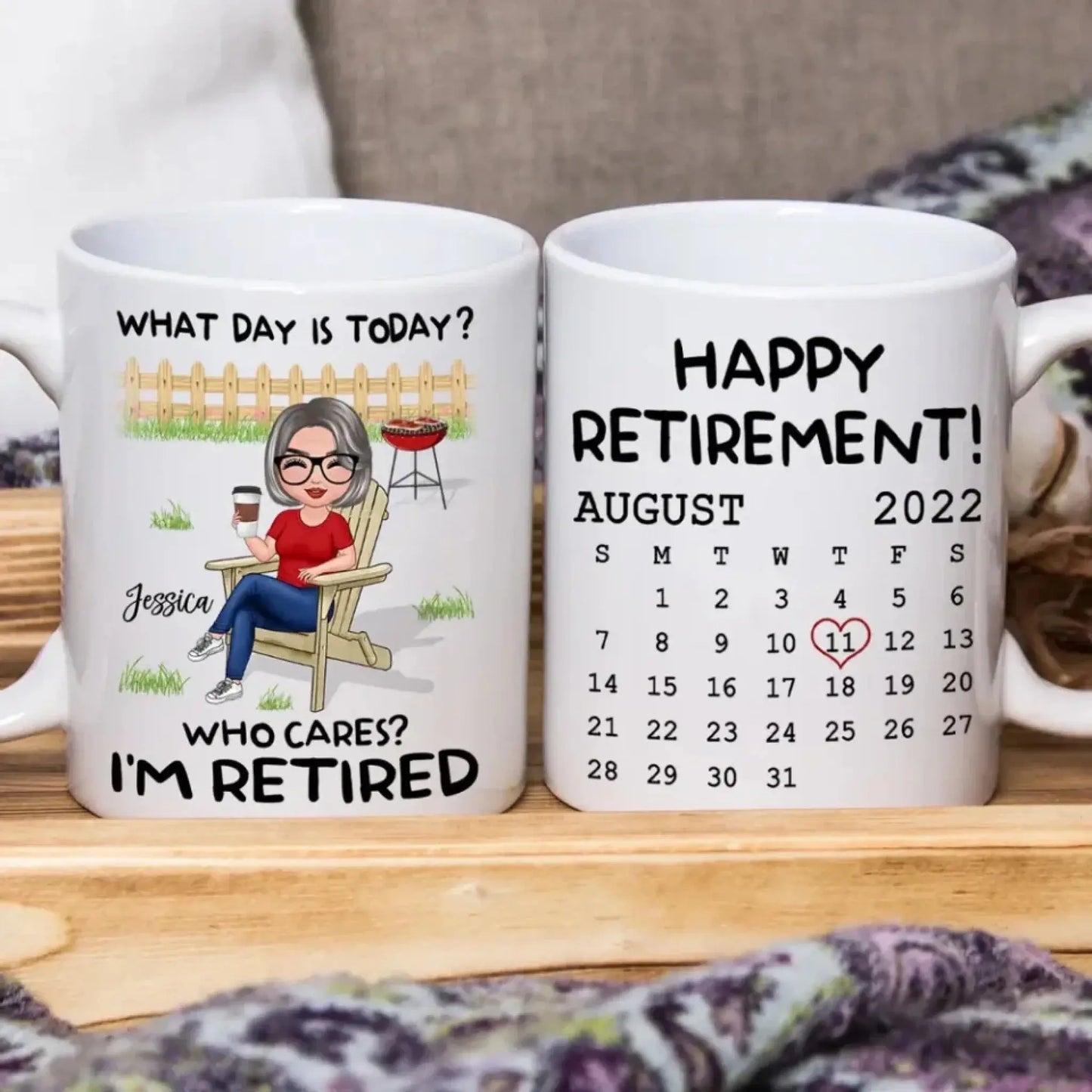 Retirement Gift What Day Is Today Calendar Personalized Mug Ezcustomize