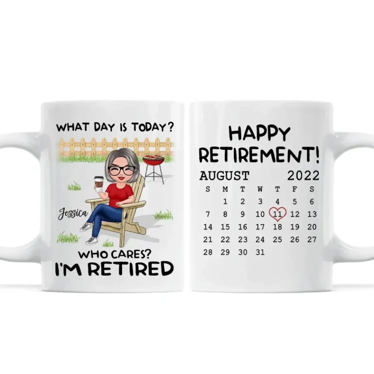 Retirement Gift What Day Is Today Calendar Personalized Mug Ezcustomize