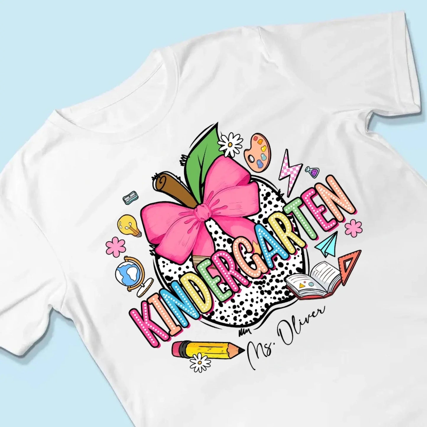 Retro Back To School Coquette Pencil – Personalized First Day Of School Shirt- Outfit for Pre-K, Kindergarten, 1st–4th Grade Ezcustomize