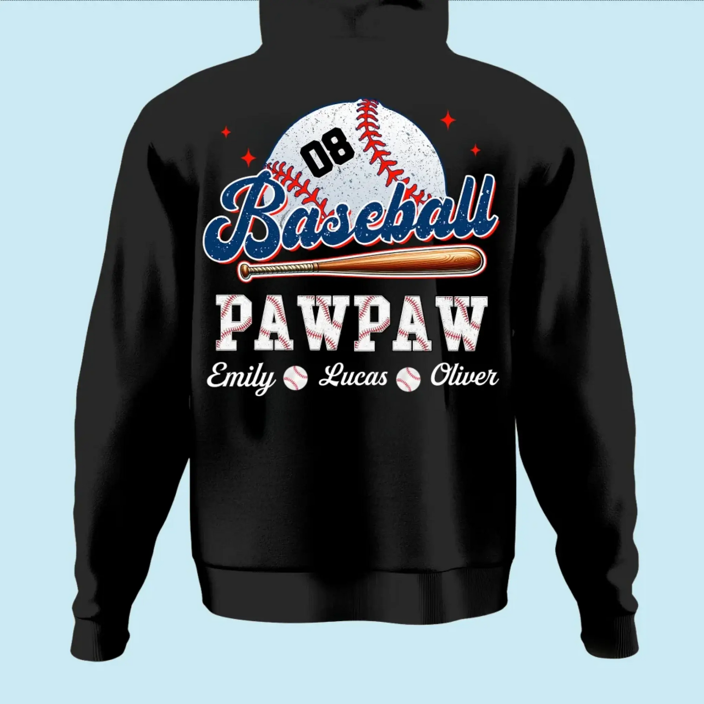 Retro Baseball Dad & Kids Shirt – Personalized T-Shirt – Custom Gift for Proud Baseball Dads/Grandpas with Kids’ Names Ezcustomize