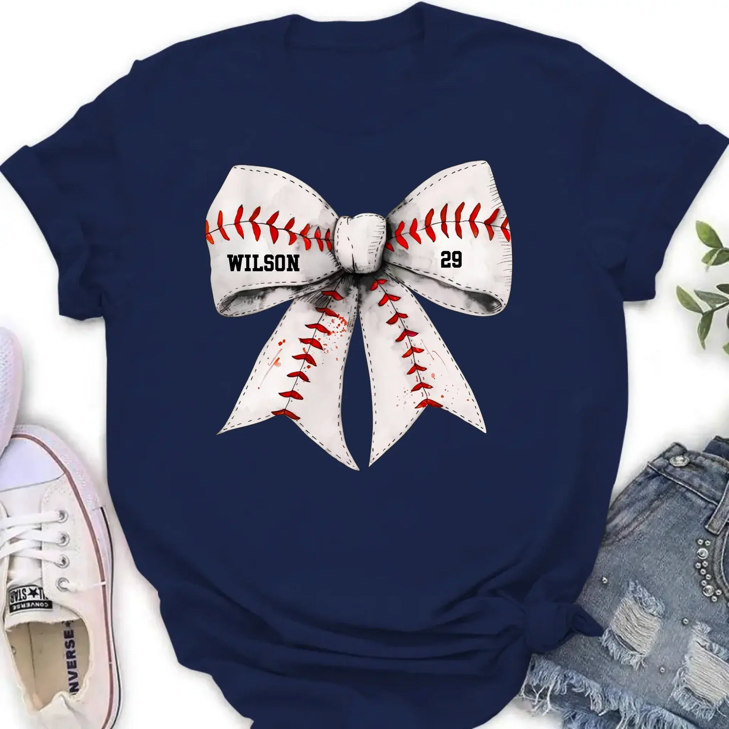 Retro Coquette Softball Bow - Personalized T-Shirt, Gift for Baseball/Softball Mom, Sport Mom Shirt Ezcustomize