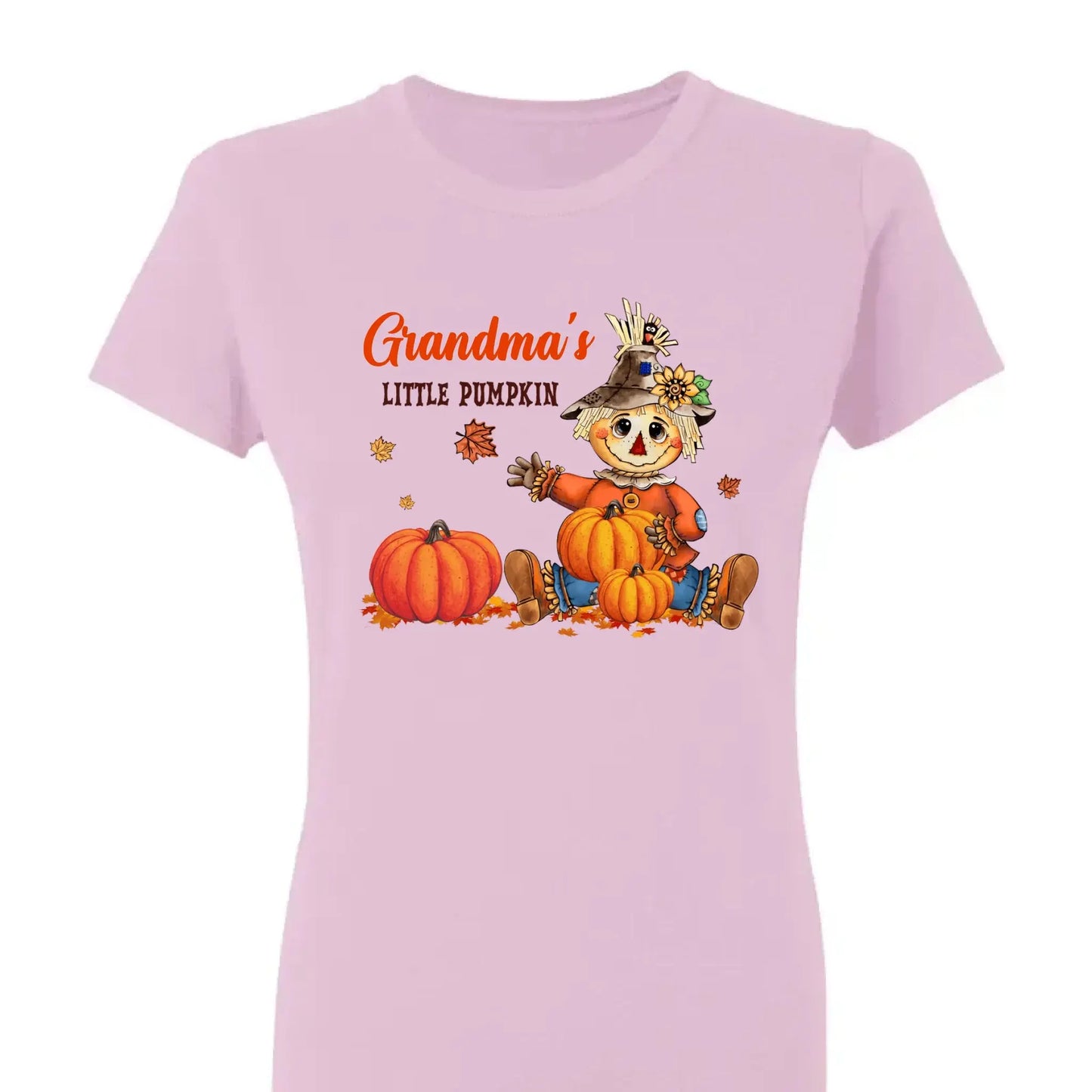 Scarecrow Grandma Pumpkin Shirt – Personalized Fall T-Shirt with Grandkids' Names – Autumn Gift for Nana, Mimi, Mom, Wife Ezcustomize