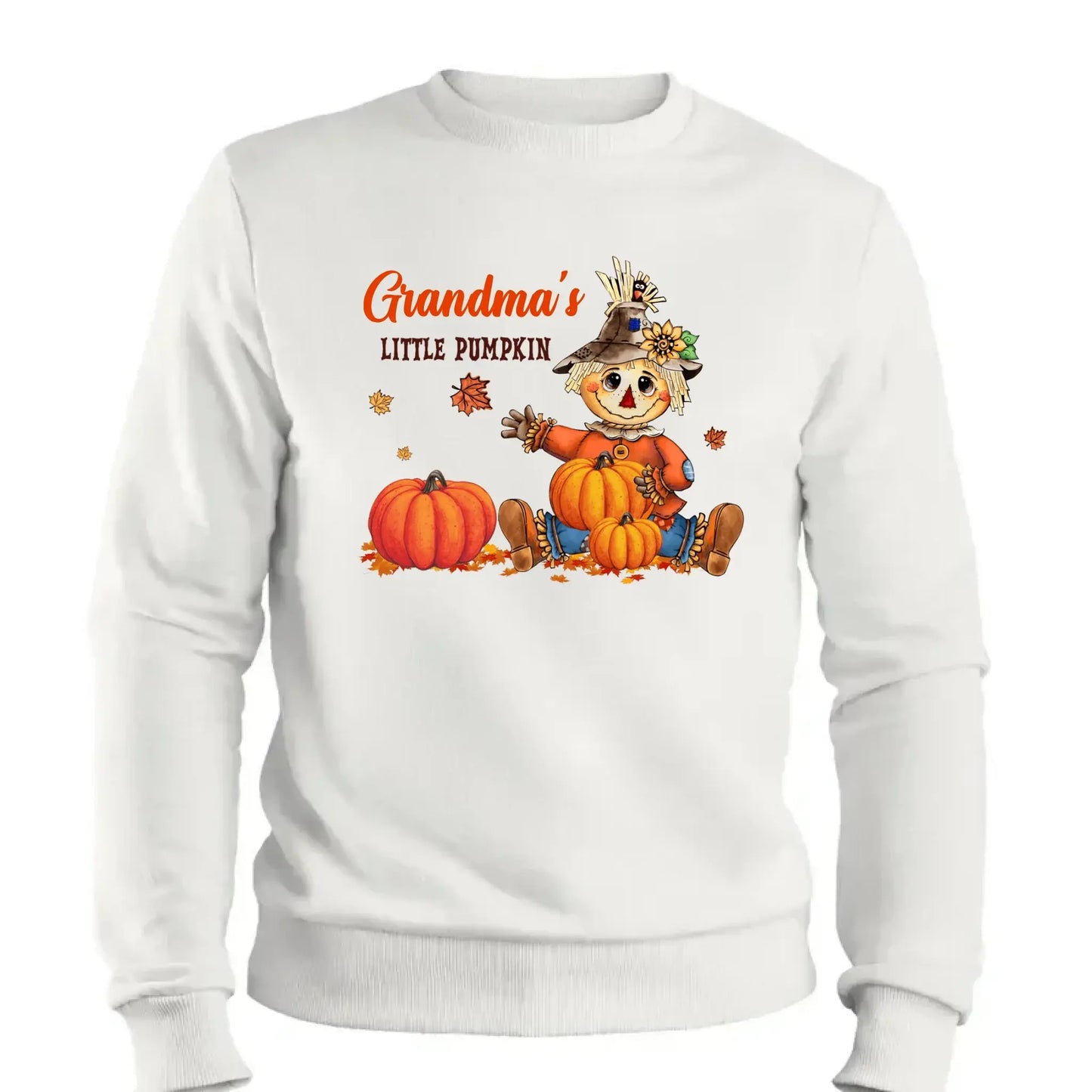 Scarecrow Grandma Pumpkin Shirt – Personalized Fall T-Shirt with Grandkids' Names – Autumn Gift for Nana, Mimi, Mom, Wife Ezcustomize