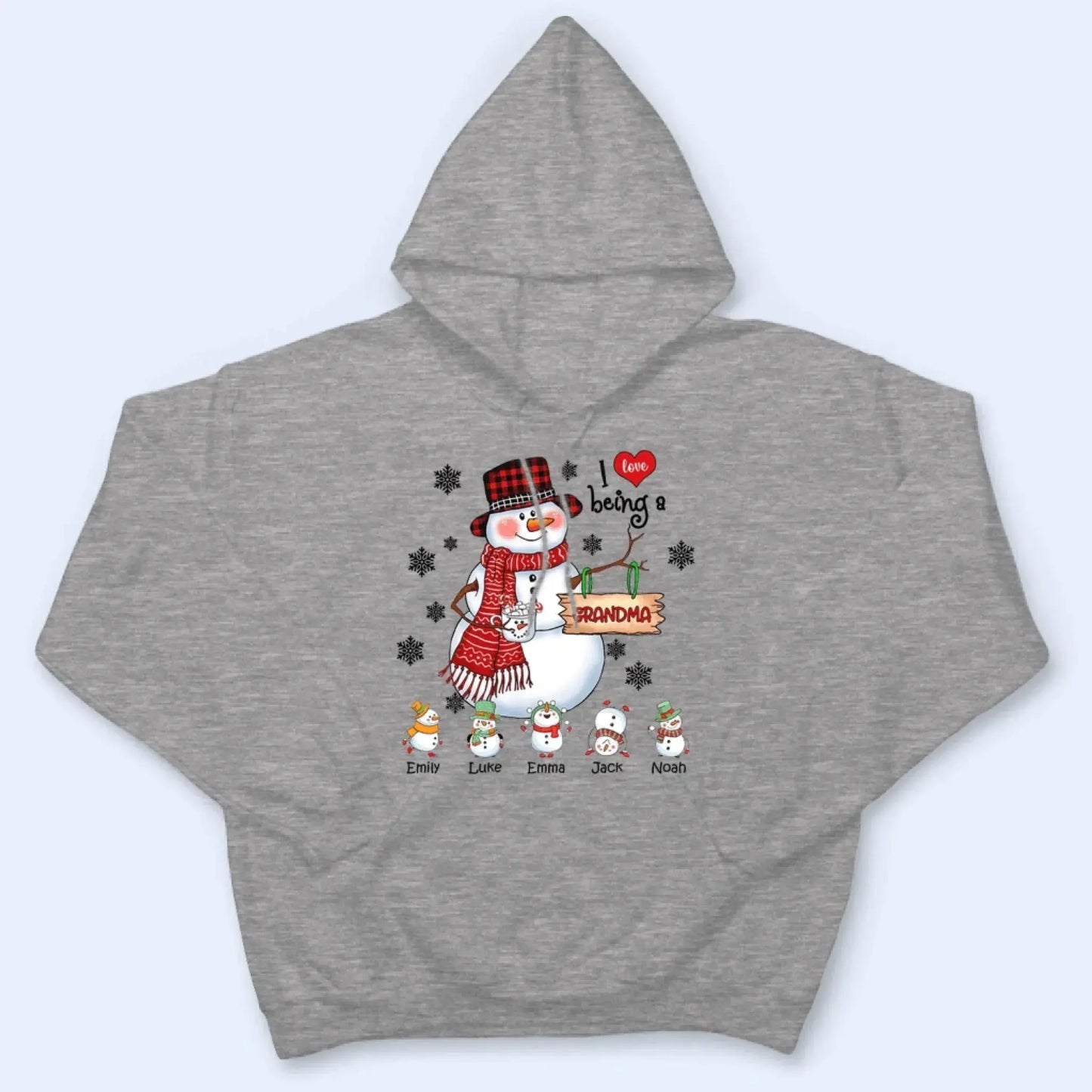 Snowman Christmas Grandma - Personalized Custom T Shirt - Christmas, Birthday, Loving, Funny Gift for Grandma, Grandpa Ezcustomize
