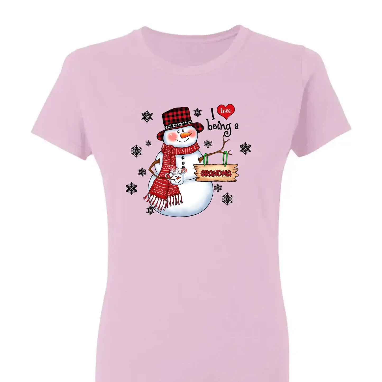 Snowman Christmas Grandma - Personalized Custom T Shirt - Christmas, Birthday, Loving, Funny Gift for Grandma, Grandpa Ezcustomize