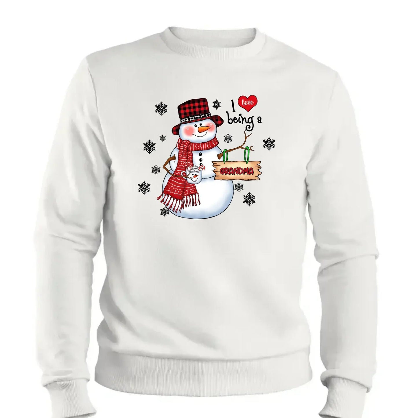 Snowman Christmas Grandma - Personalized Custom T Shirt - Christmas, Birthday, Loving, Funny Gift for Grandma, Grandpa Ezcustomize